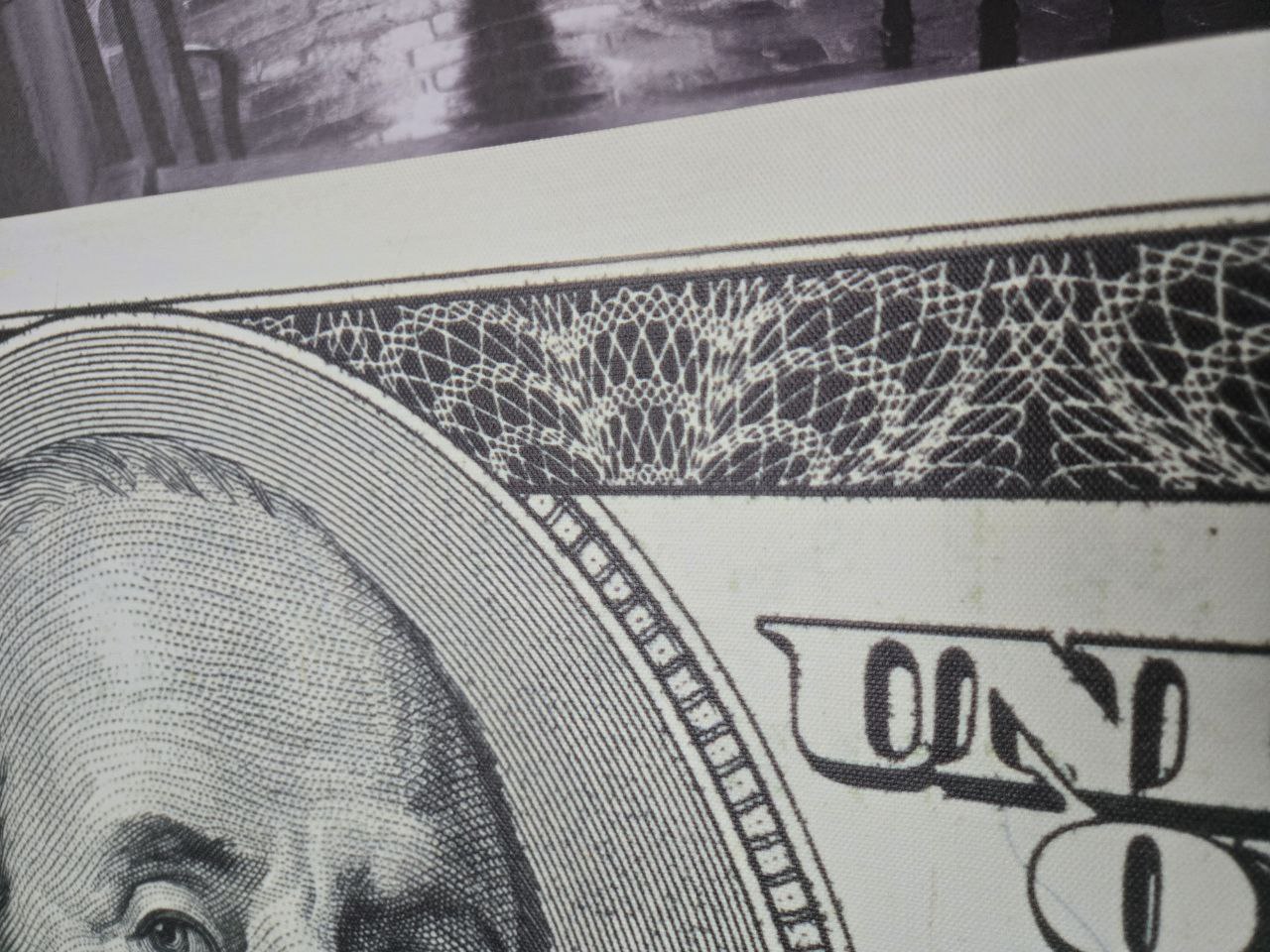 Hundred Dollar Canvas — Modern Money Wall Art on Wrapped Canvas (50x21 in / 127x53 cm)