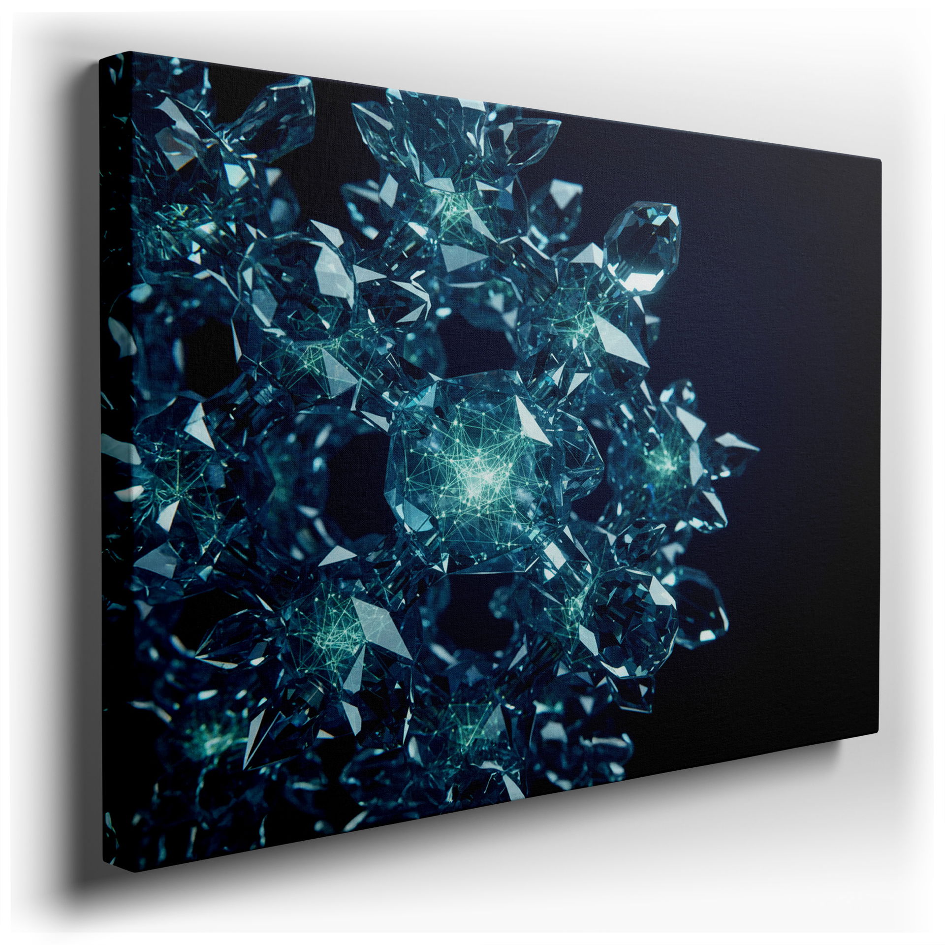 Abstract wall art featuring a geometric crystal cluster, adding a modern touch to your wall decor.