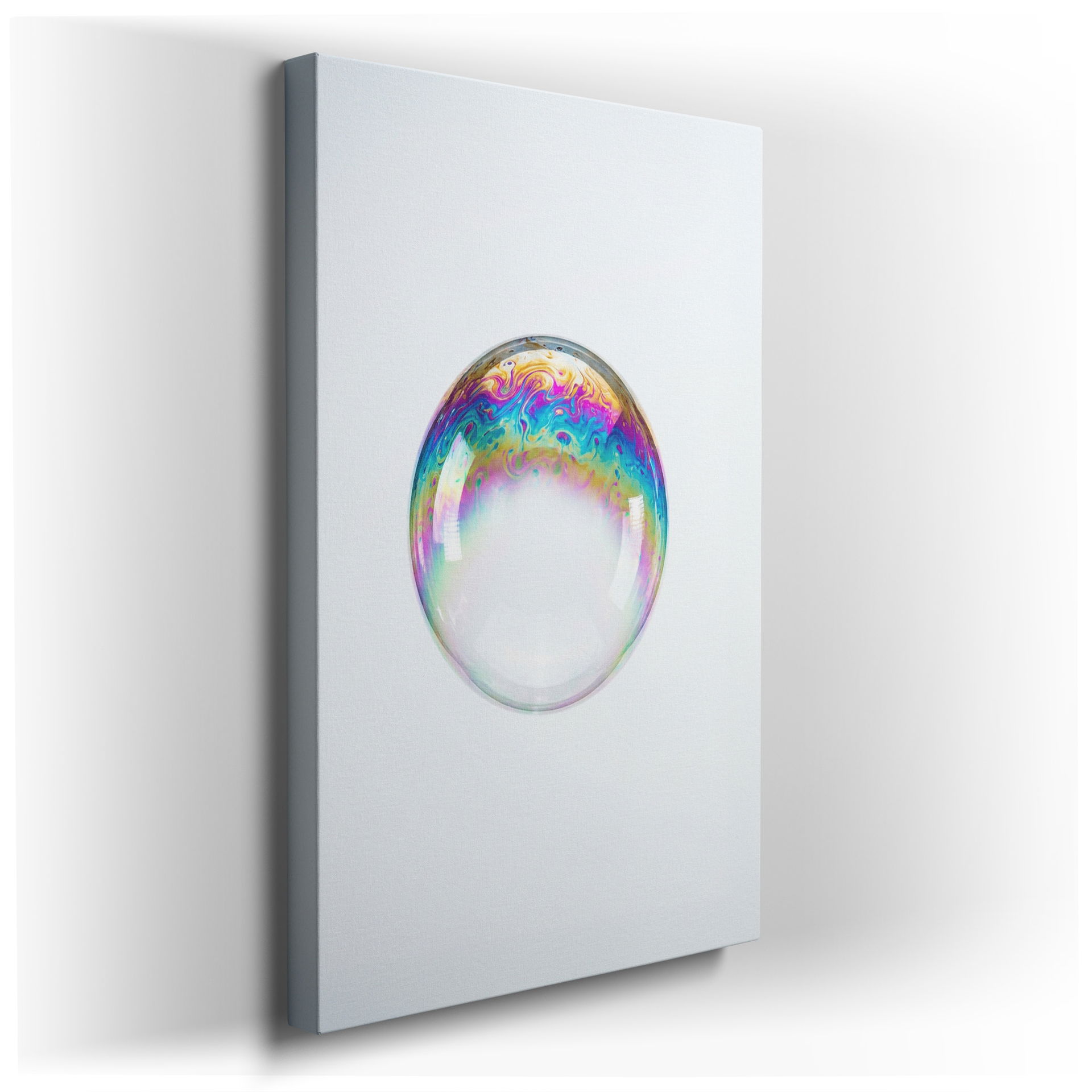 Iridescent bubble wall art featuring a mesmerizing swirl of colors, a captivating piece for your wall decor.