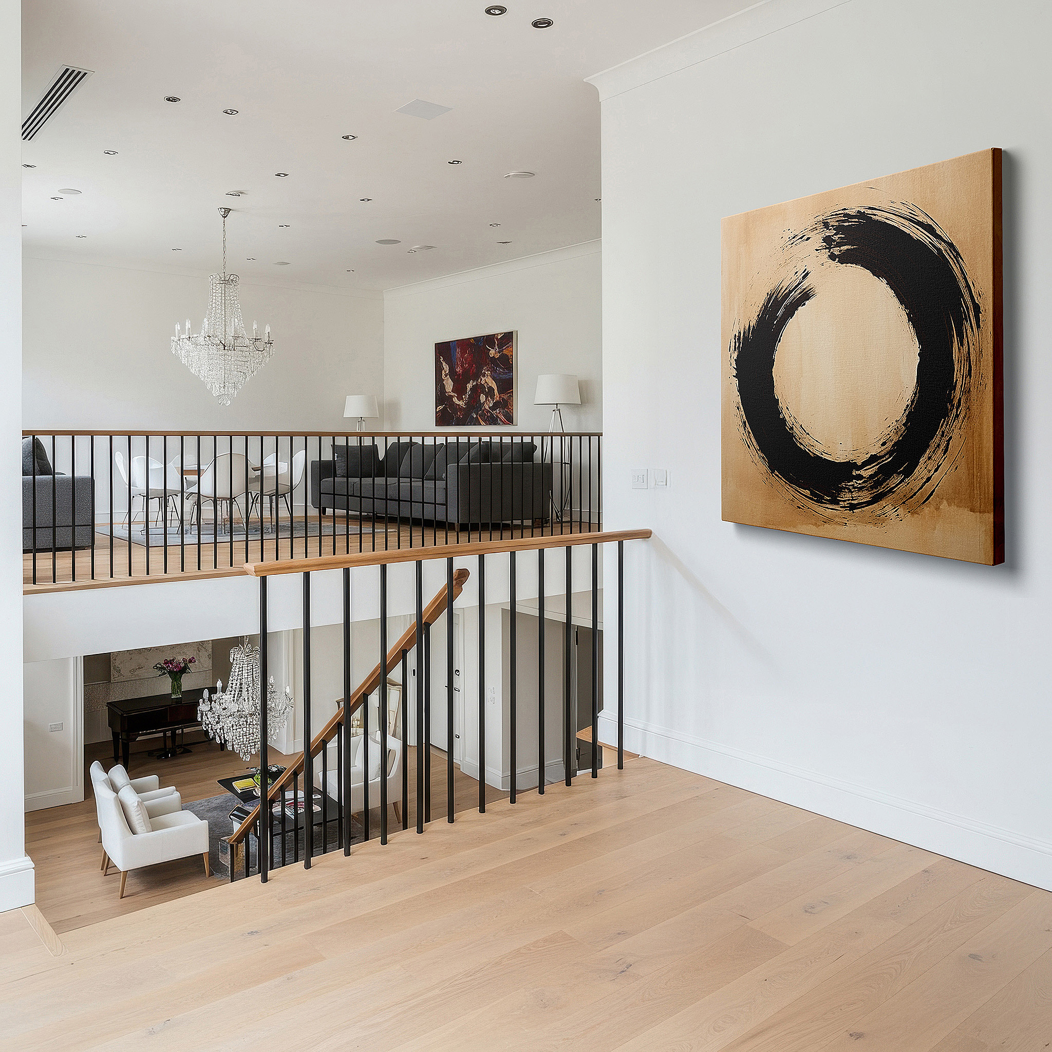 Available in 30×20 cm — a subtle addition to small personal spaces — earthy tones zen circle of enlightenment and elegance large canvas wall art for office, bedroom, and living room decor