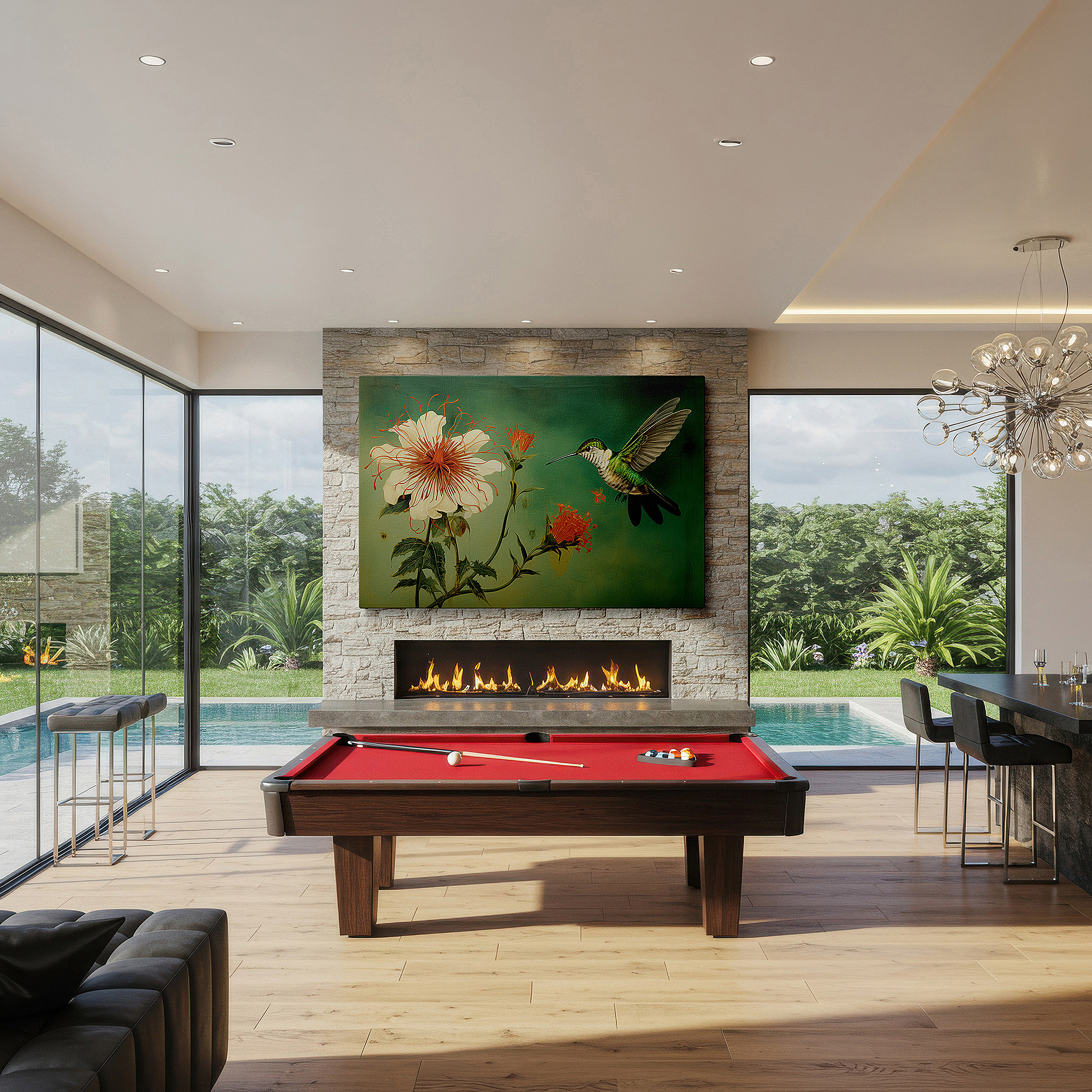 Available in 30×20 cm — a subtle addition to small personal spaces — hummingbird and flower: a graceful display of nature's elegance and swiftness - large wall art, canvas wall art, wall decor for office and bedroom