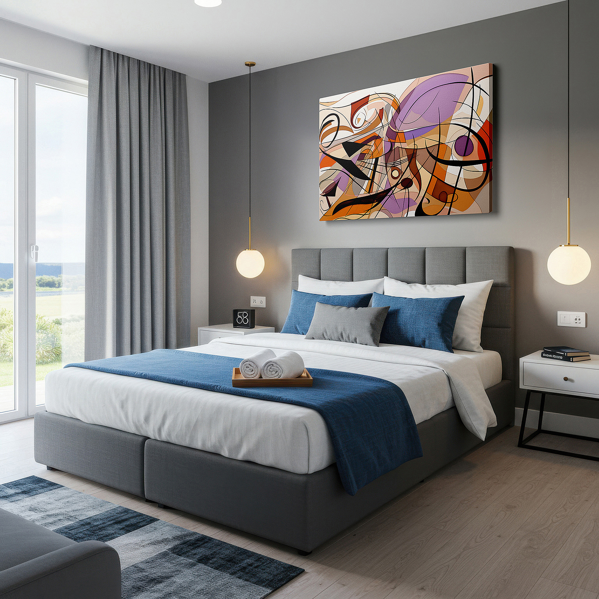 Available in 30×20 cm — a subtle addition to small personal spaces — vibrant swirls of color and emotion: abstract large wall art for offices, bedrooms, and living spaces
