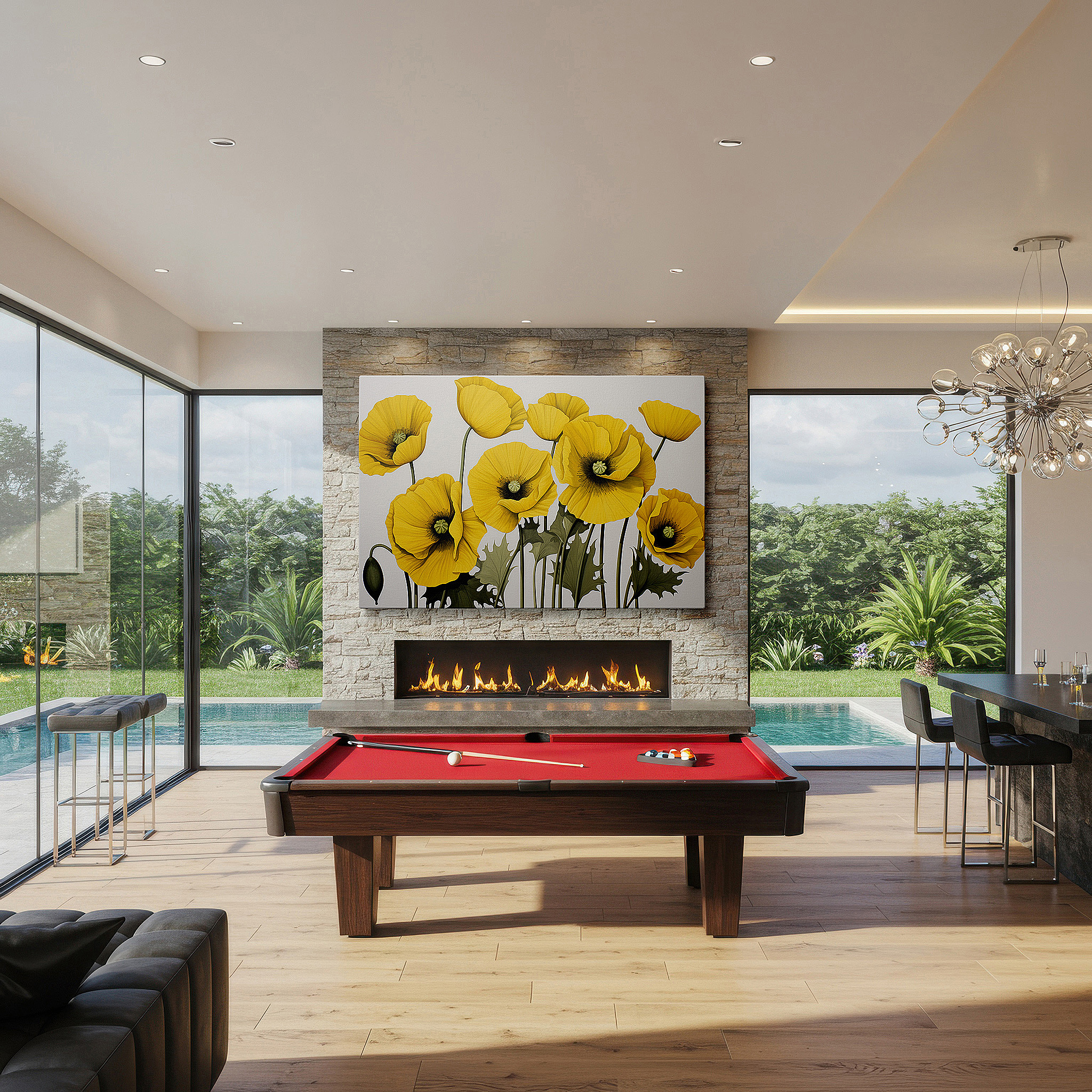 Available in 30×20 cm — a subtle addition to small personal spaces — vibrant yellow poppies in bloom: celebrating life and joy with nature's beauty - large canvas wall art for home and office decor