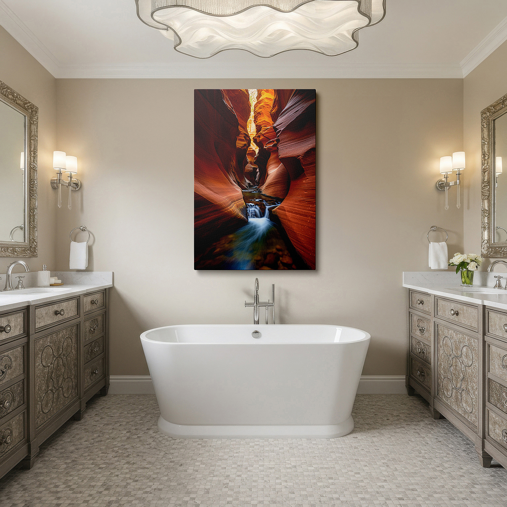 Bold and expansive at 90×60 cm — ideal for making a statement above large furniture — arizona canyon at sunset: a vibrant celebration of nature's palette - large wall art, canvas wall art, wall decor for office and bedroom