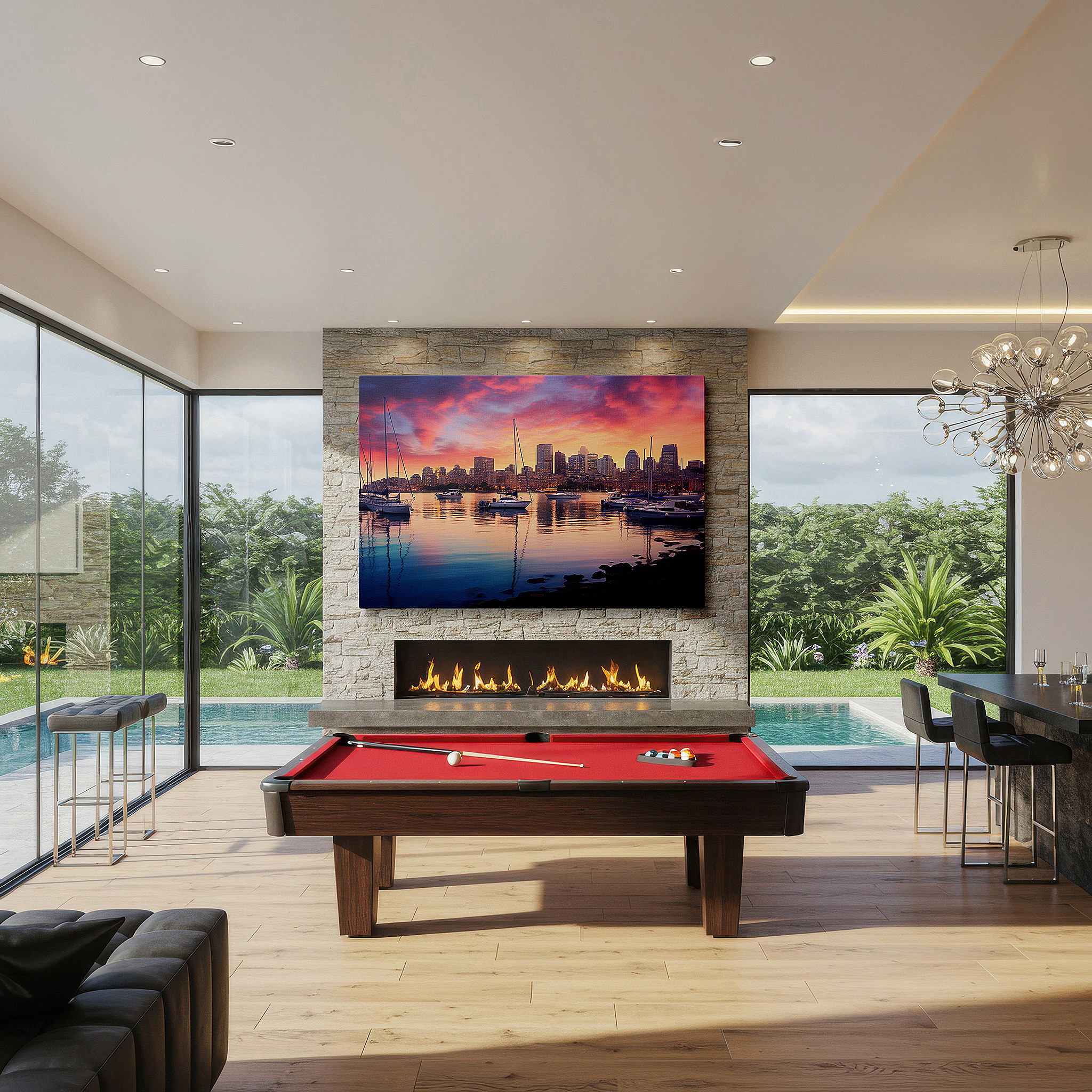 Bold and expansive at 90×60 cm — ideal for making a statement above large furniture — sunset city skyline - captivating urban energy meets serene nature large wall art, canvas wall art, wall decor, office wall art