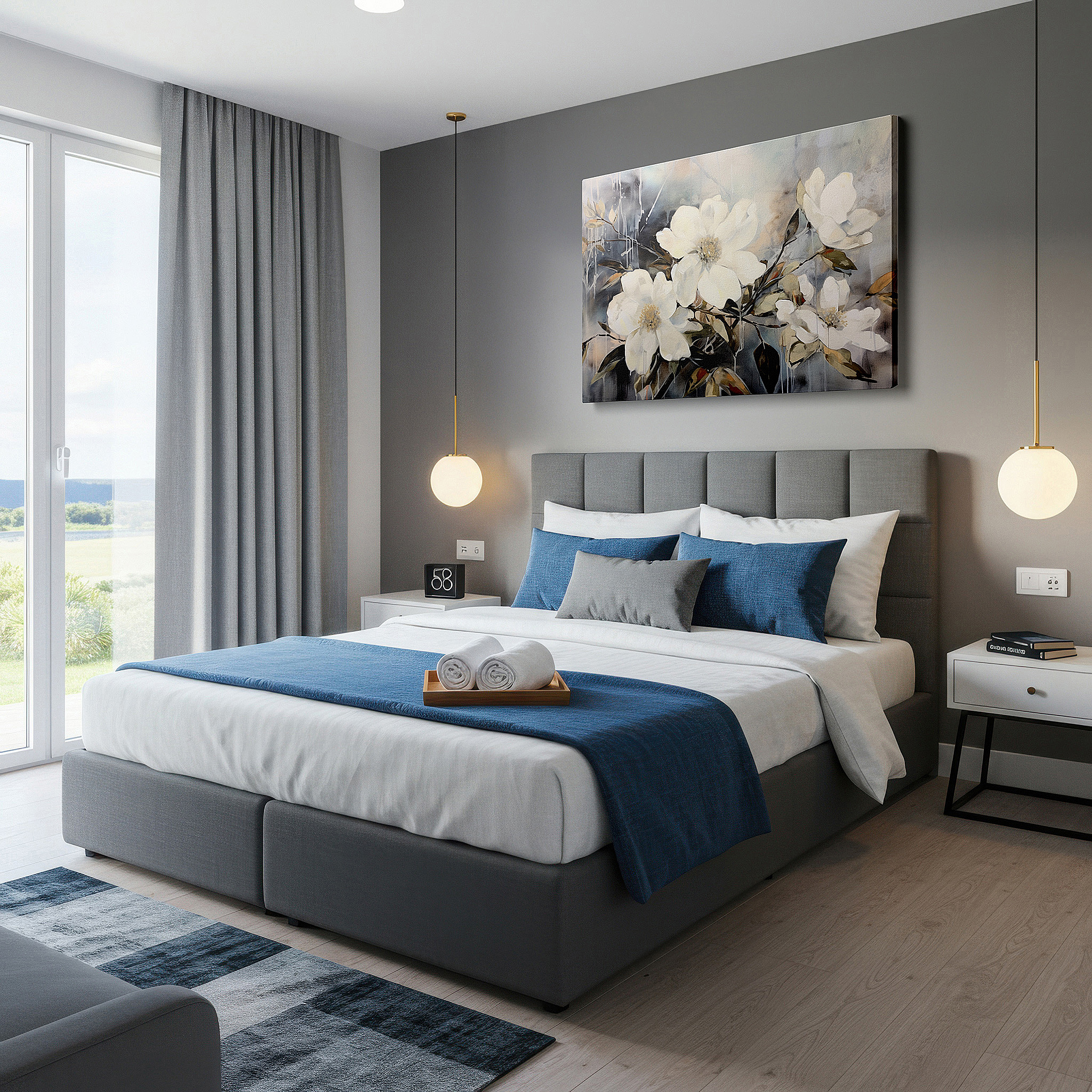 Bold and expansive at 90×60 cm — ideal for making a statement above large furniture — white magnolia elegance: gateway to serenity large canvas wall art for office, bedroom, and living room decor