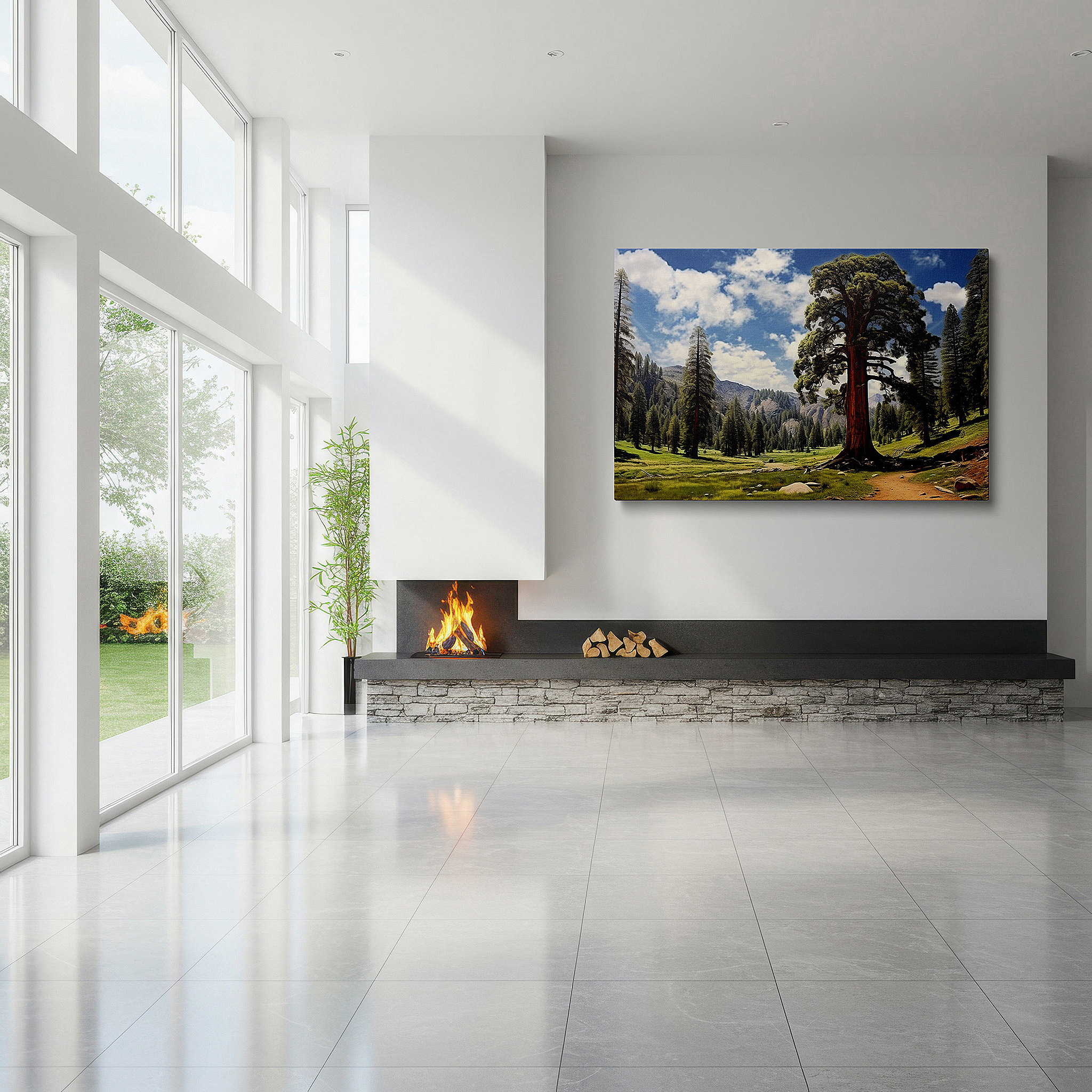 Installation made easy with a centered hook and clean wire mount — enchanting forest grandeur - explore the rich tapestry of nature with large canvas wall art for home and office decor