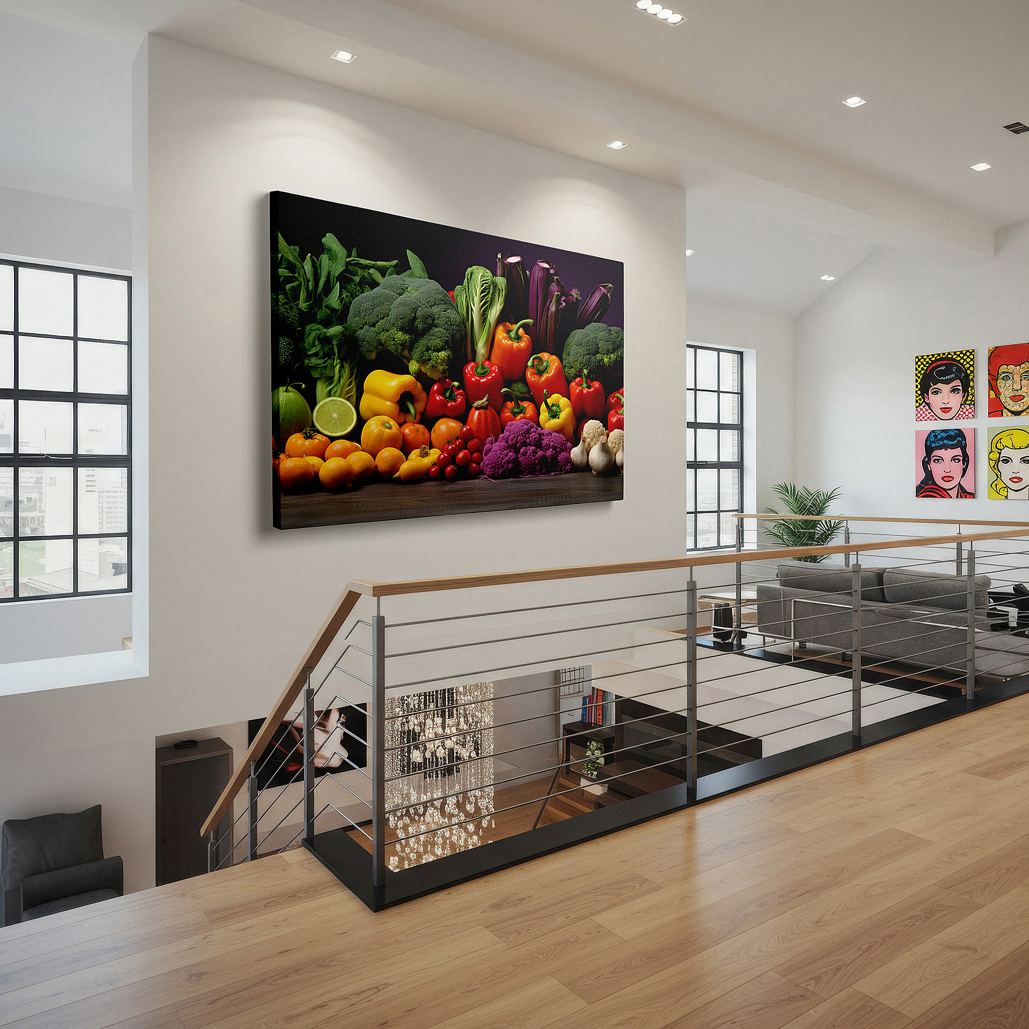 Installation made easy with a centered hook and clean wire mount — wall art: celebrating freshness and health with vibrant vegetable images - large wall art, canvas wall art, wall decor for offices and bedrooms