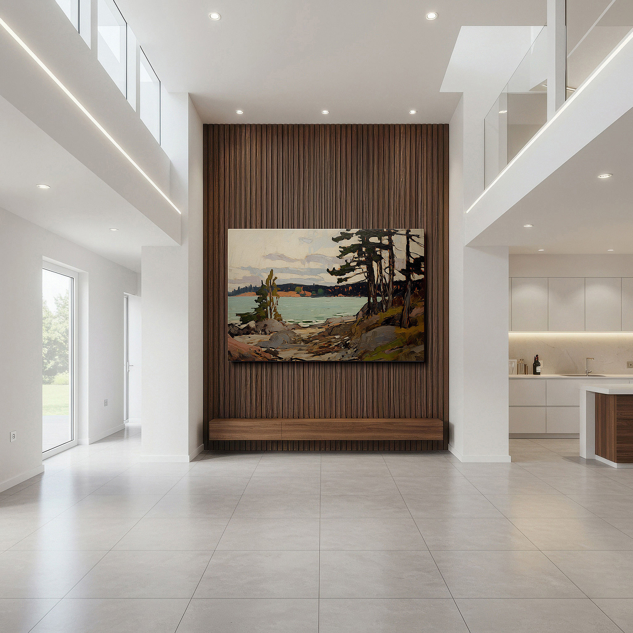 Perfectly sized at 45×30 cm for accenting shelves or narrow walls — serene lakeside reflections in soft dawn hues, tranquil masterpiece for peaceful contemplation - large wall art, canvas wall art, wall decor
