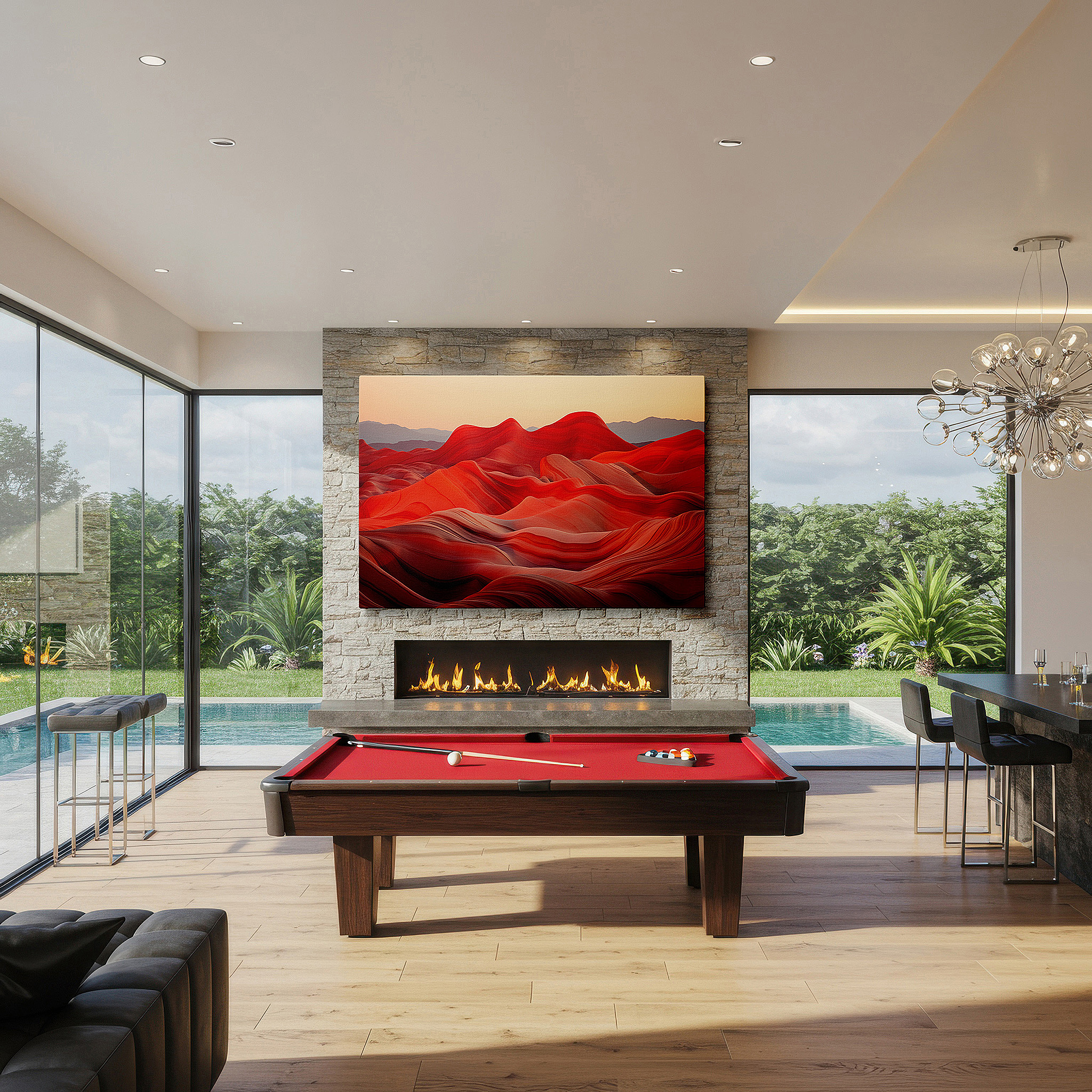 Presented on a clean white gallery wall with ample space — stunning red rock waves - a tribute to nature's artistic mastery large wall art, canvas wall art, wall decor, office wall art, bedroom wall art