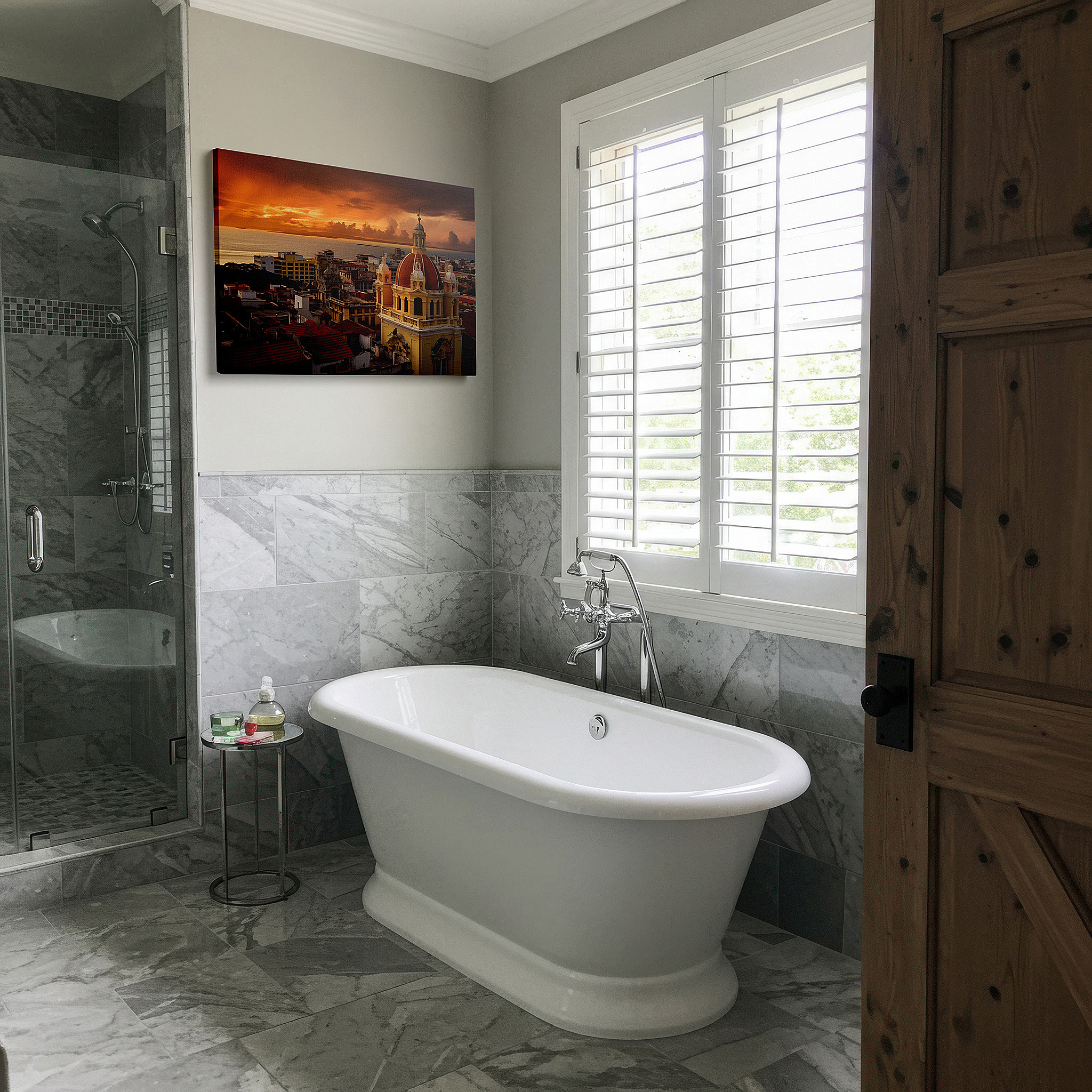 The 75×50 cm version anchors medium rooms without dominating them — wall art: sunset over historic cityscape - timeless beauty meets modern vibrancy. large canvas wall art for office and bedroom decor.