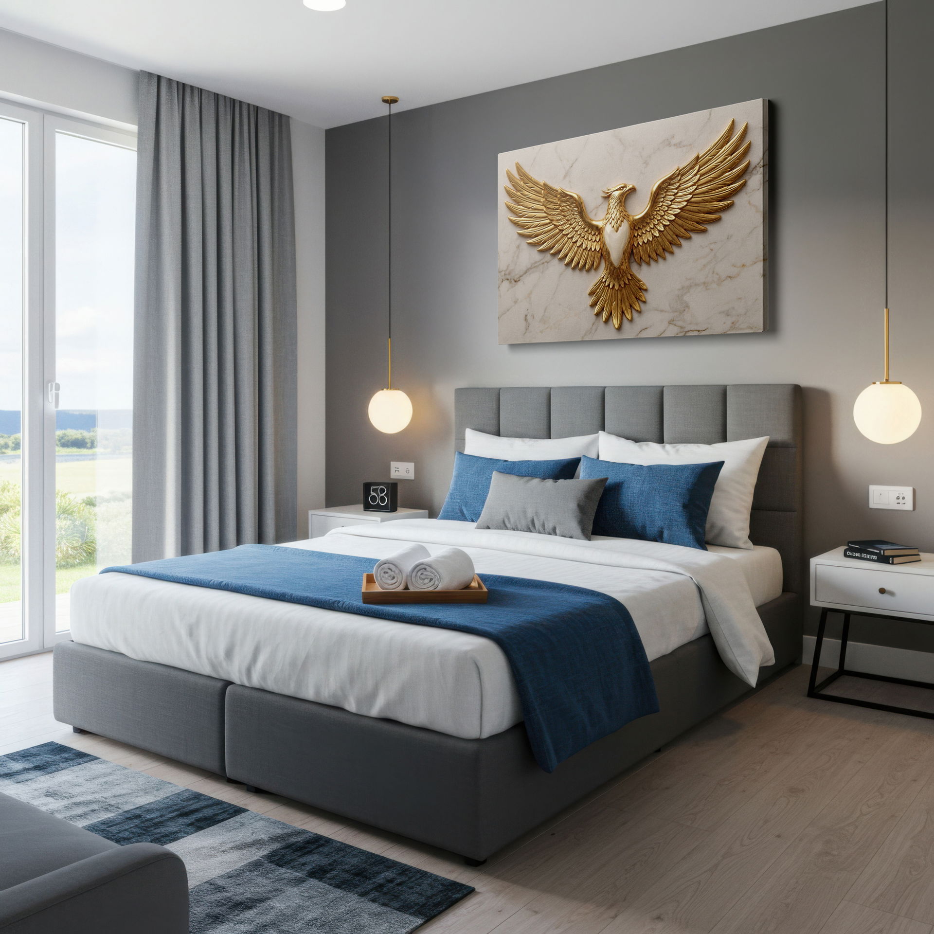 Majestic golden eagle canvas print symbolizing power and freedom as premium wall art Wrapped Canvas