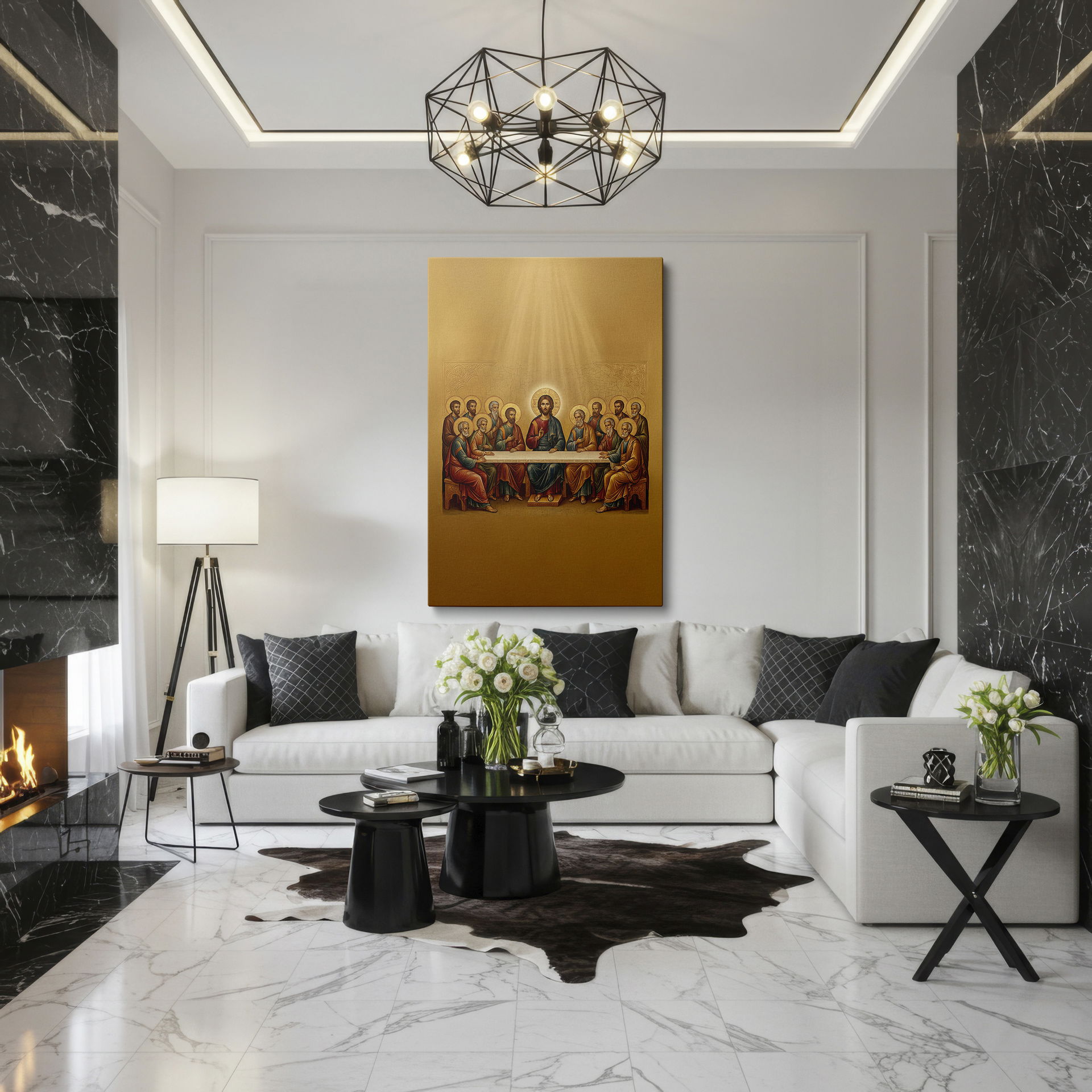 This Wrapped Canvas showcases The Last Supper with rich colors and detail.