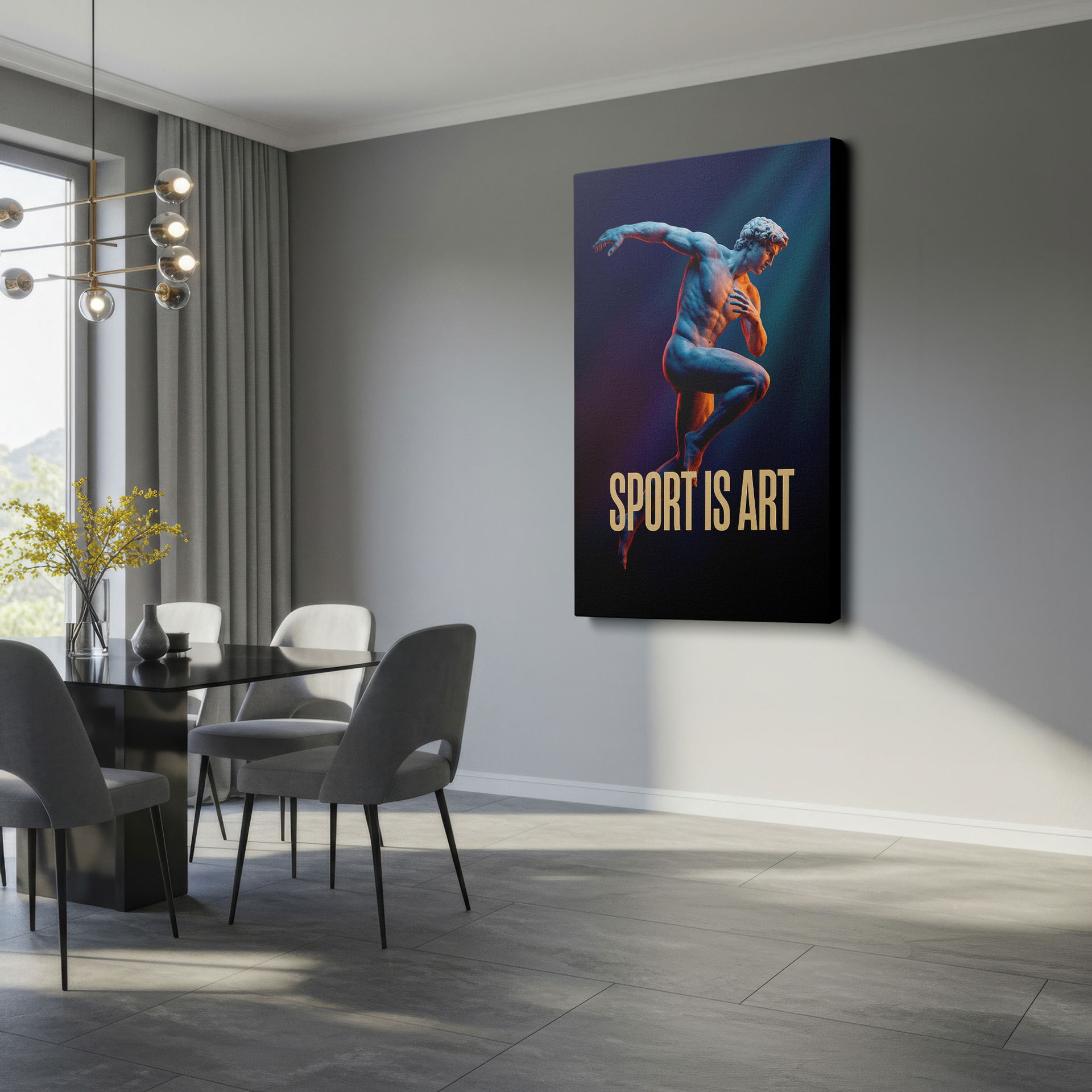 Dynamic sculpture print perfect as modern wall decor.