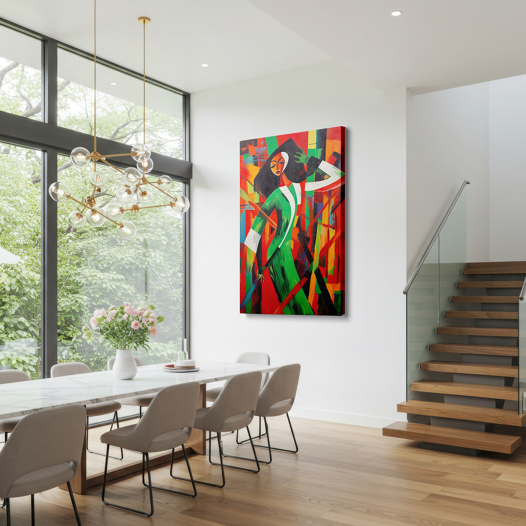 Aligned with a curated gallery wall of abstract artworks — enhance your space with bold abstract art: large canvas prints for home and office decor, perfect for living rooms, bedrooms, and workspaces