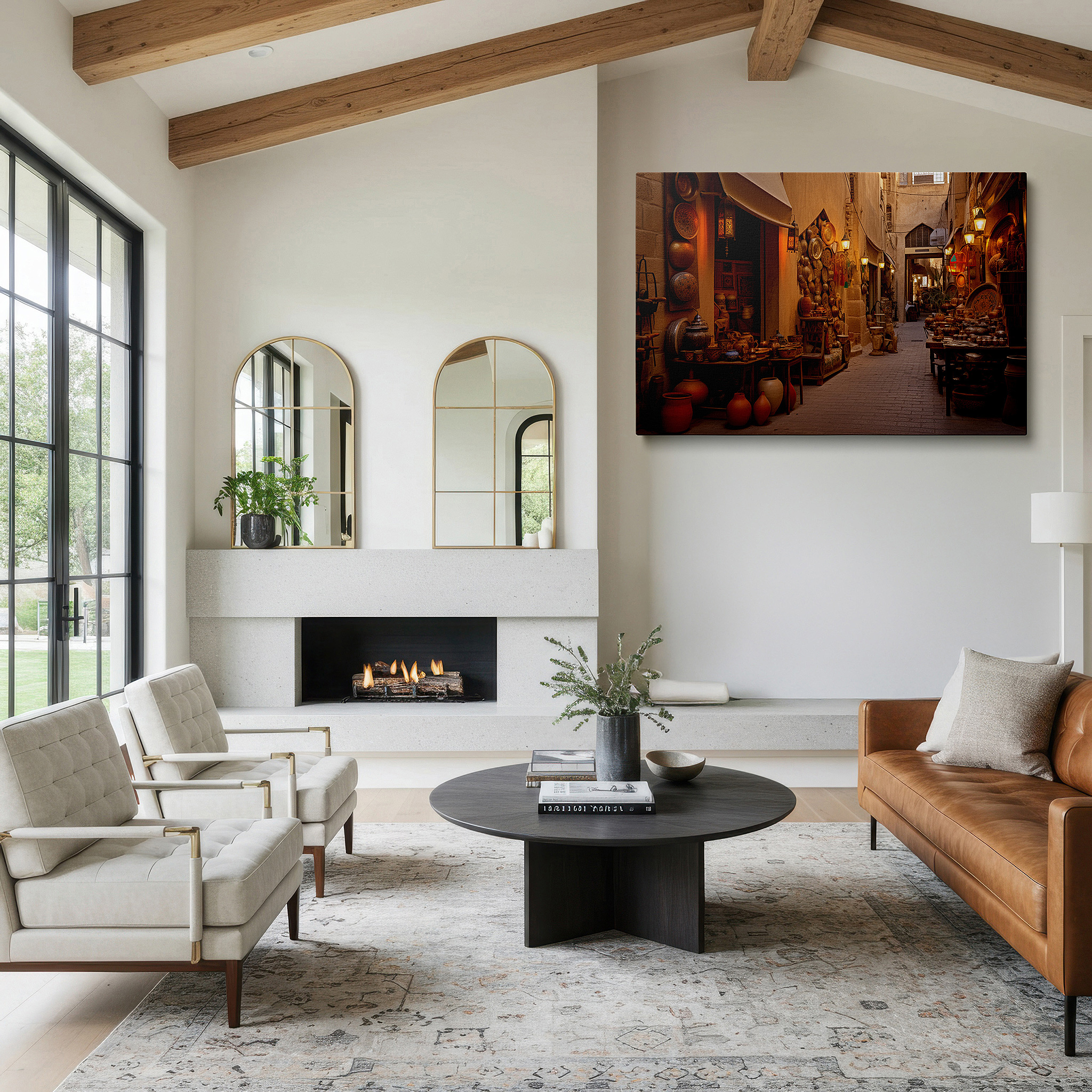 Available in 30×20 cm — a subtle addition to small personal spaces — timeless marketplace ambiance, warm and welcoming cultural scene large wall art, canvas wall art, wall decor for office and bedroom