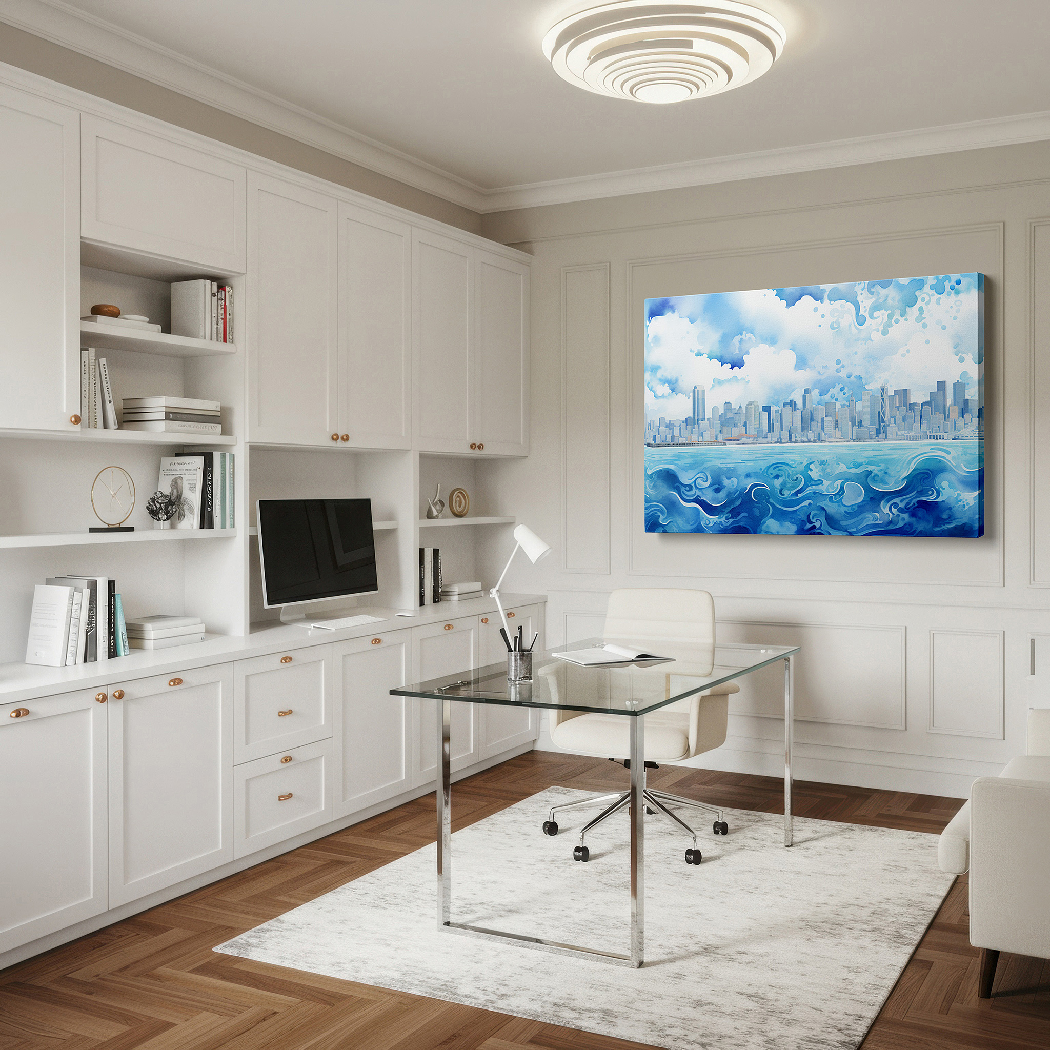 Available in 30×20 cm — a subtle addition to small personal spaces — vibrant abstract cityscape artwork showcasing urban vitality and artistic flair - ideal for large wall spaces, canvas prints, home and office decor