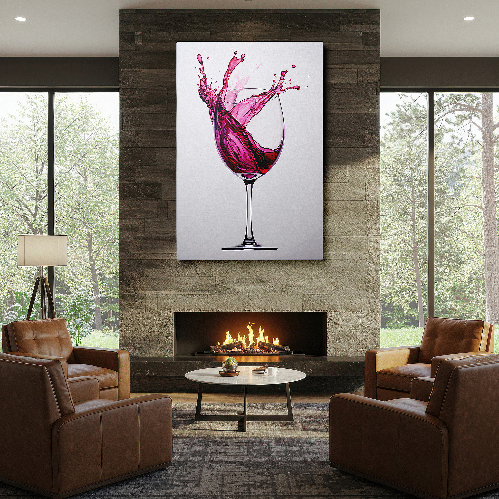 Bathed in morning sunlight streaming through sheer curtains — wall art: celebrating the energetic dance of wine with a vivid splash on stark white - large canvas wall art for office and bedroom decor