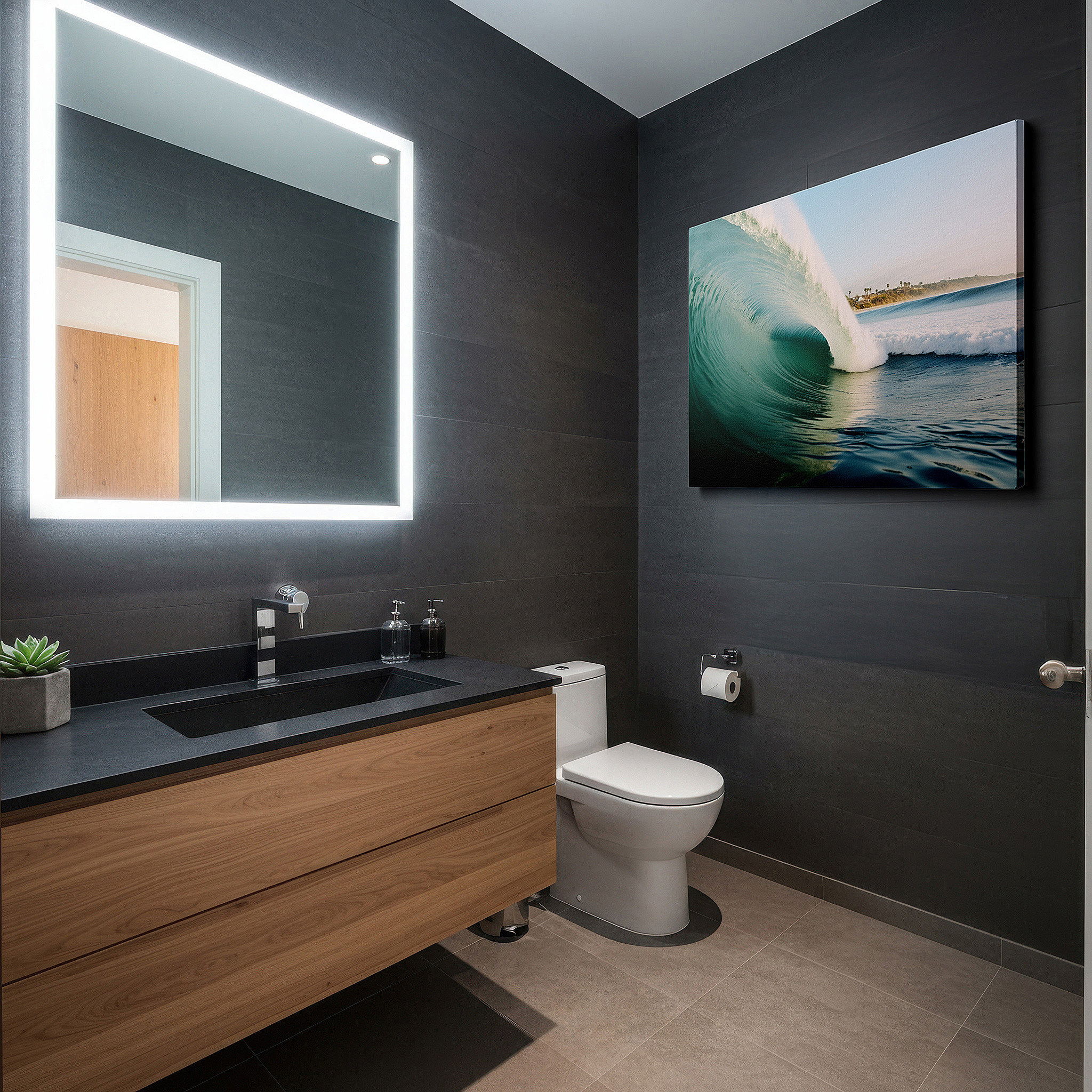 Close-up shows rich pigment, color blending, and brushwork texture — dynamic ocean wave wall art: experience the power and beauty of nature - perfect for living rooms, bedrooms, and offices