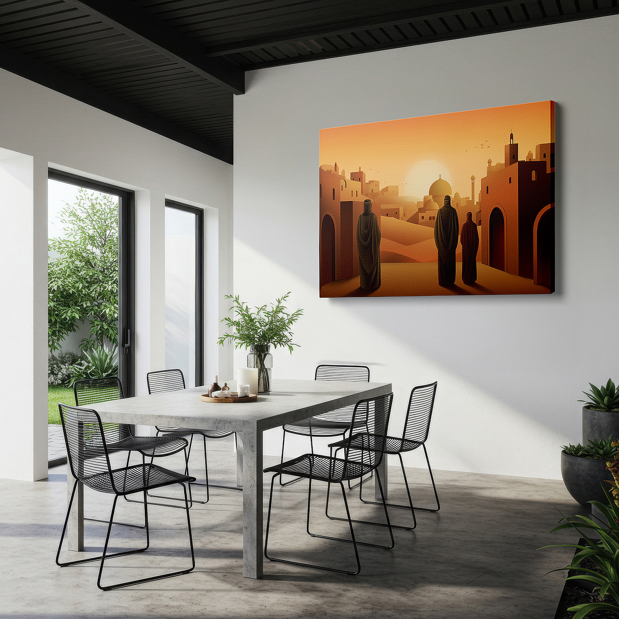 Installation made easy with a centered hook and clean wire mount — graceful deer in tranquil mountains: celebrating the elegance and strength of wildlife - large canvas wall art for home and office decor