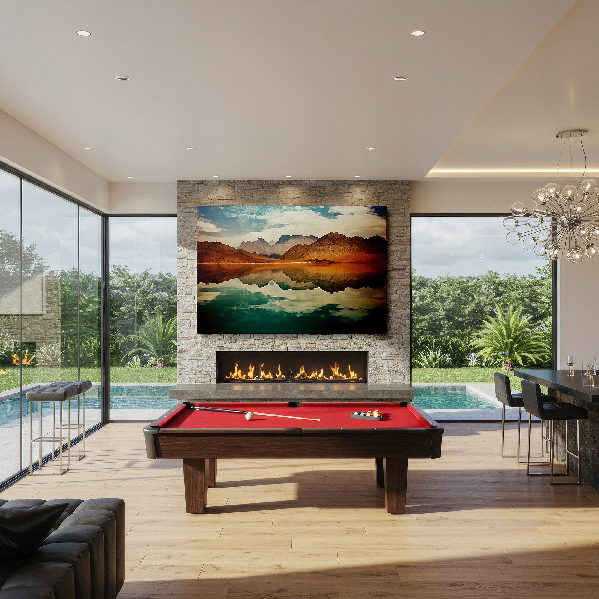 Installation made easy with a centered hook and clean wire mount — majestic mountains and serene waters: celebrating nature's splendor - large wall art, canvas wall art, wall decor for offices and bedrooms