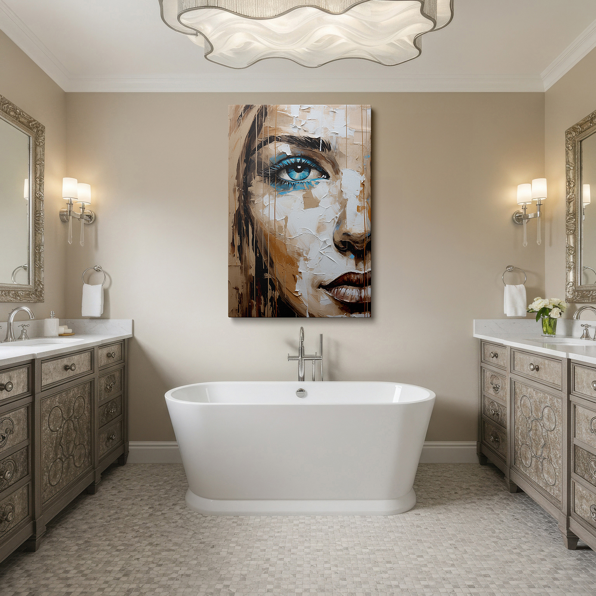 Installation made easy with a centered hook and clean wire mount — resilient intimacy: masterfully expressing human emotion and beauty - large wall art, canvas wall art, wall decor for office