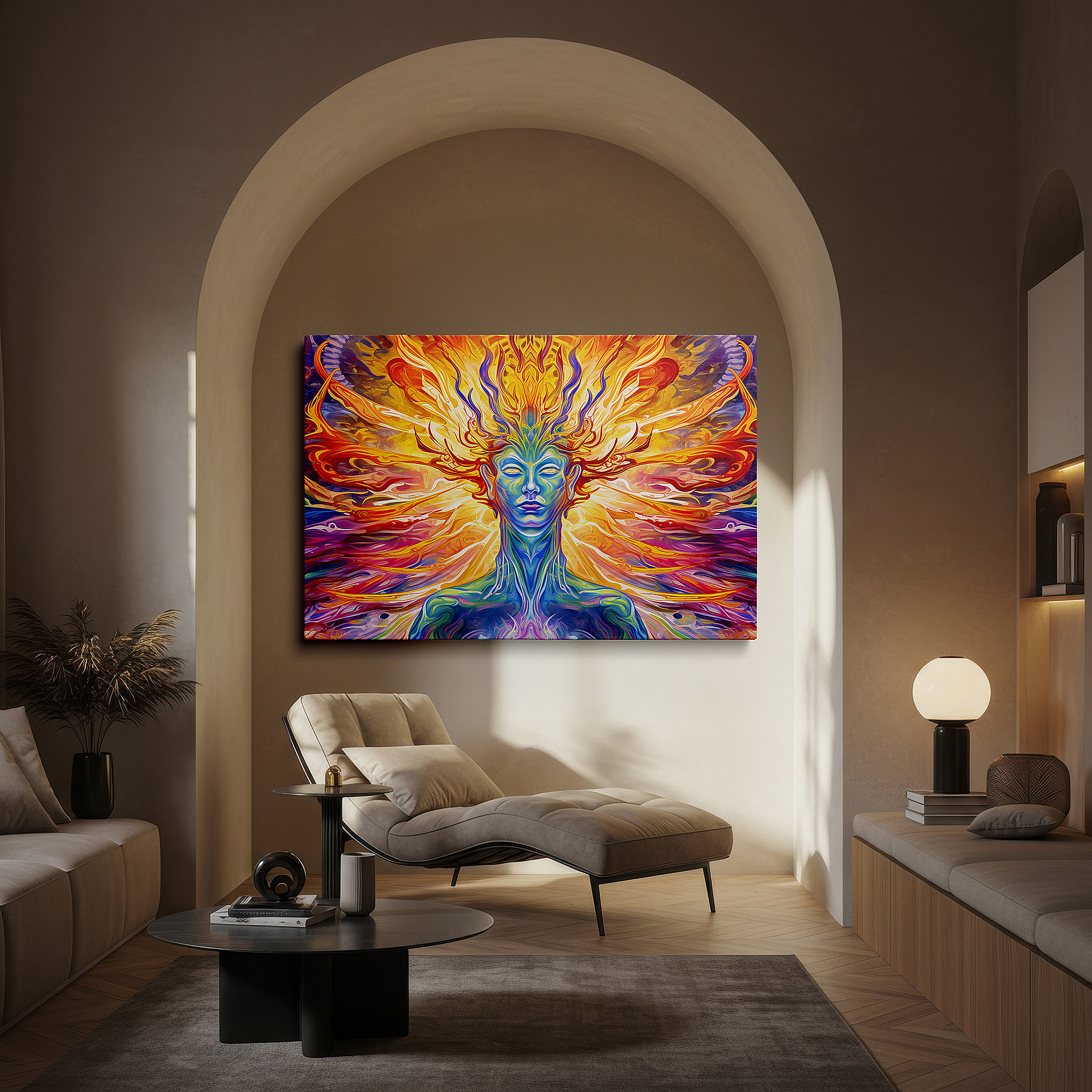 Perfectly sized at 45×30 cm for accenting shelves or narrow walls — explore identity and creativity with vibrant abstract wall art: large canvas pieces for home and office decor