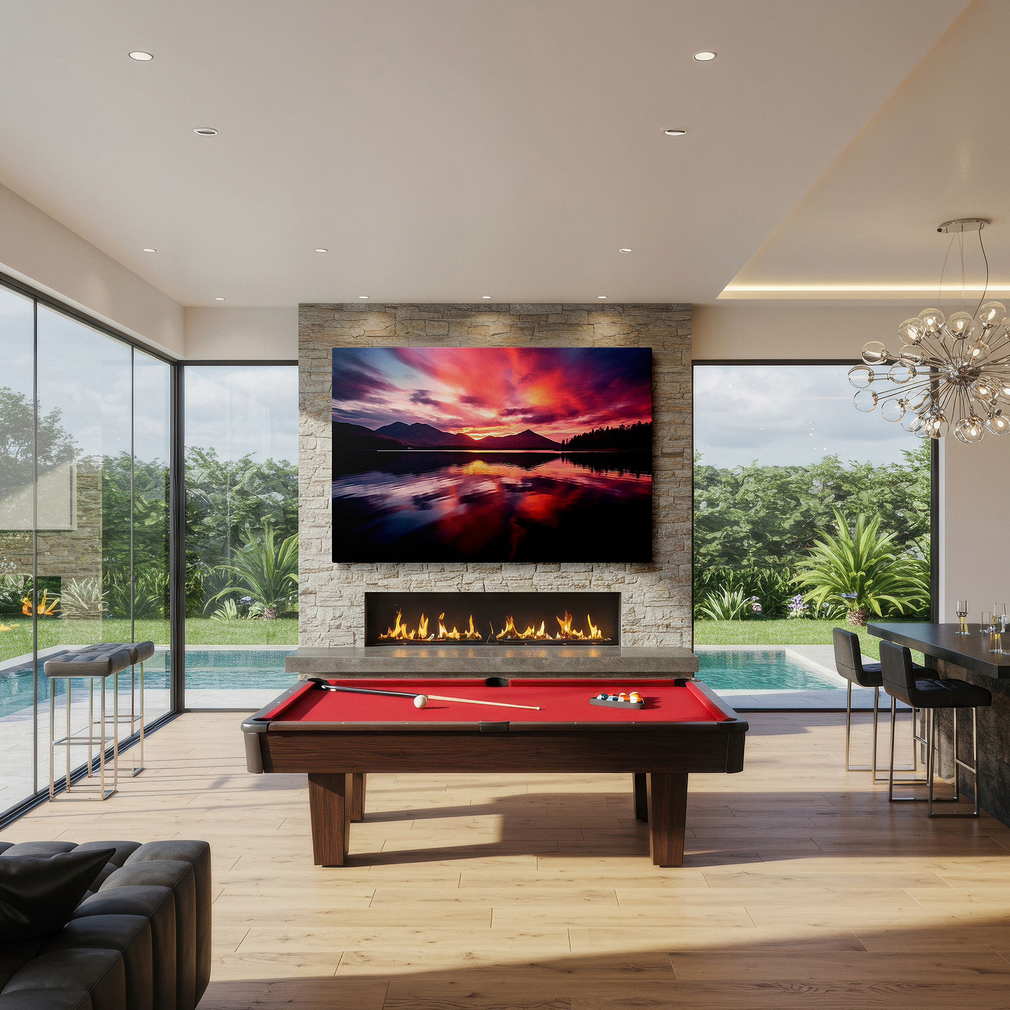 Perfectly sized at 45×30 cm for accenting shelves or narrow walls — serene sunset reflection: sublime tranquility and awe-inspiring beauty - large canvas wall art for office and bedroom decor