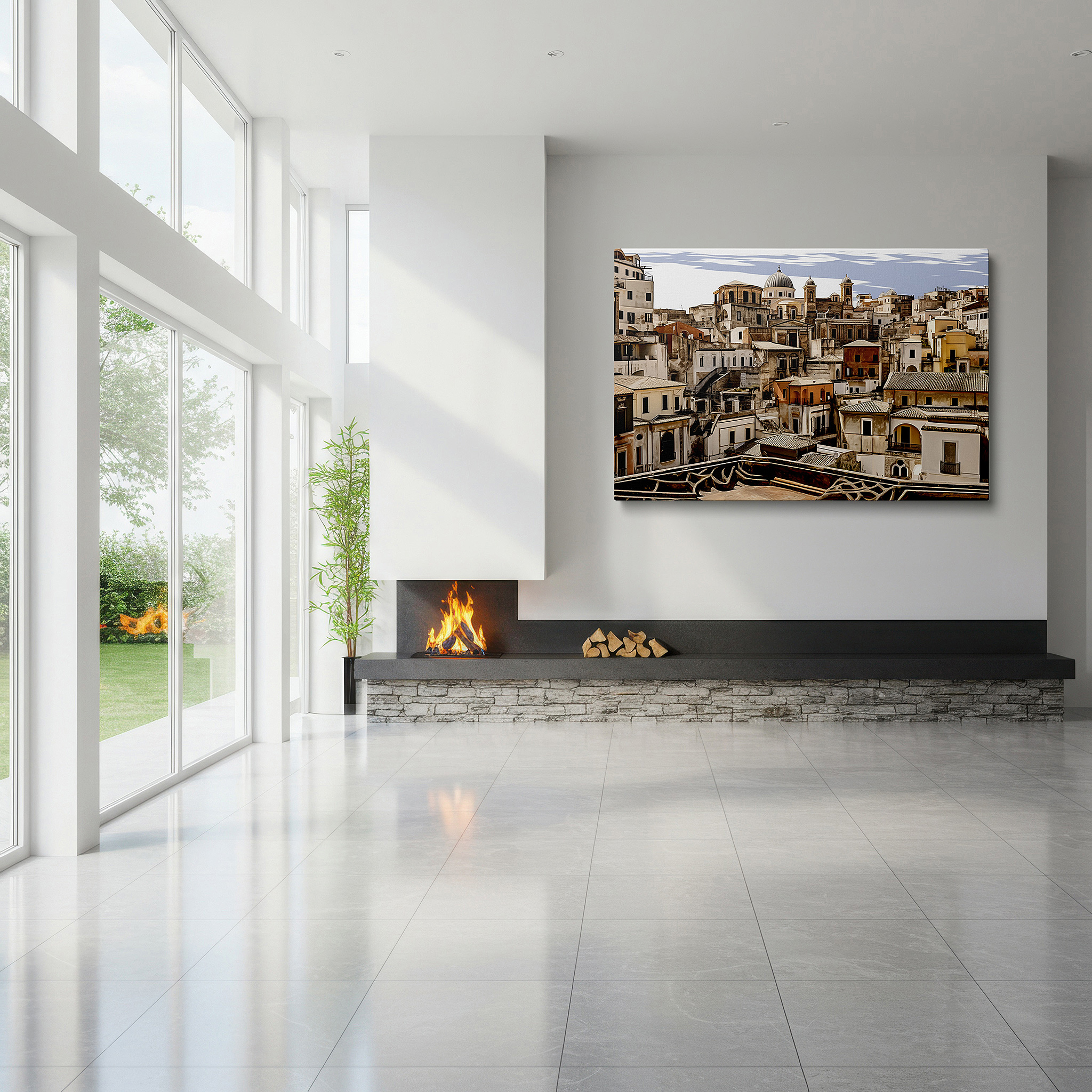 At 60×40 cm, this format fits effortlessly over dressers or benches — italian cityscape wall art: blending historic elegance with modern innovation for office, bedroom, and living room decor