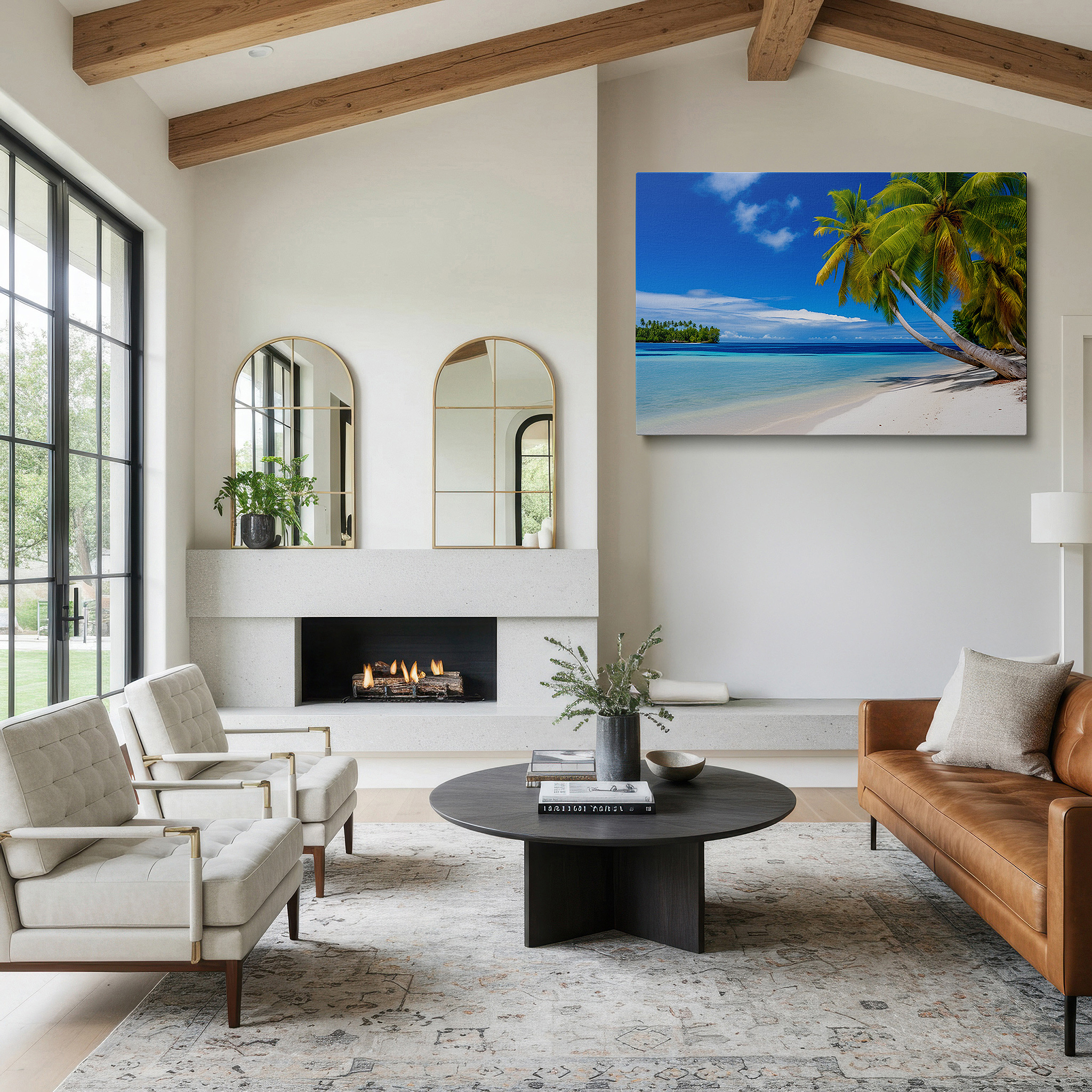 At 60×40 cm, this format fits effortlessly over dressers or benches — tropical paradise beach scene: a peaceful retreat for home and office - large canvas wall art for living spaces, offices, and bedrooms