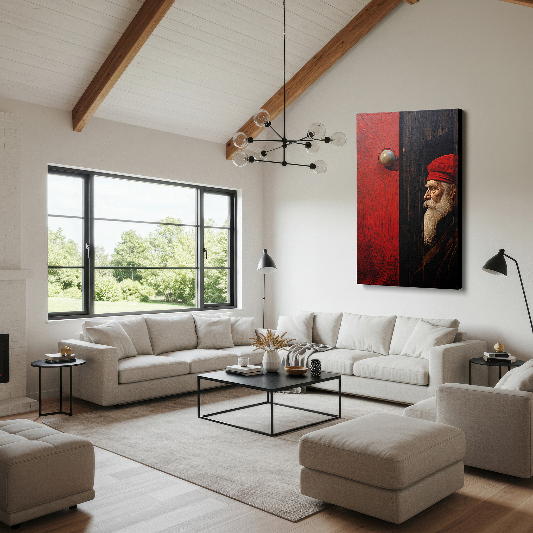 The 75×50 cm version anchors medium rooms without dominating them — experience and wisdom-themed large wall art for living rooms, bedrooms, and offices