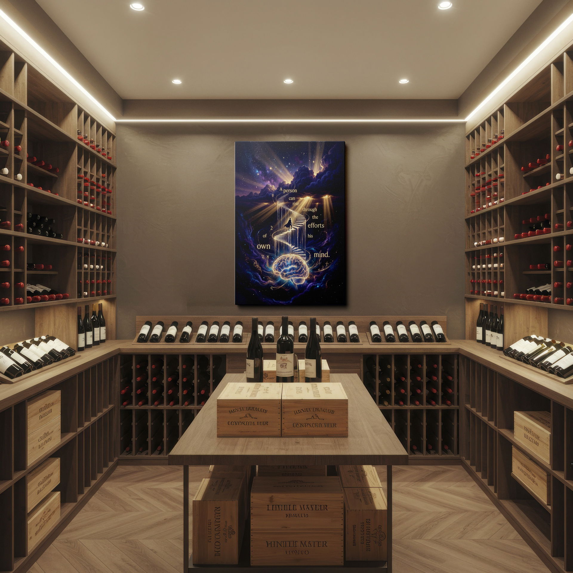 Motivational Wrapped Canvas featuring steps to a brighter, more enlightened mind.