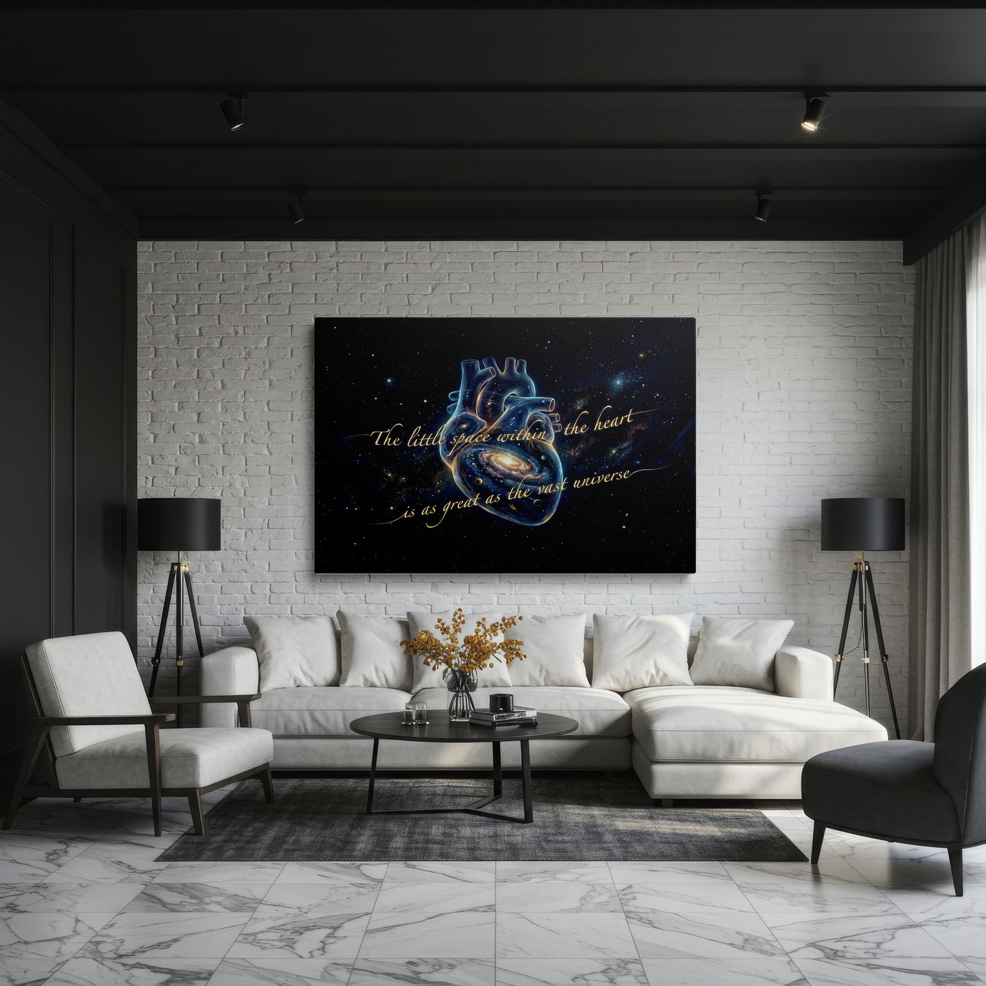 Cosmic Heart Wrapped Canvas: A unique blend of anatomy and the universe.