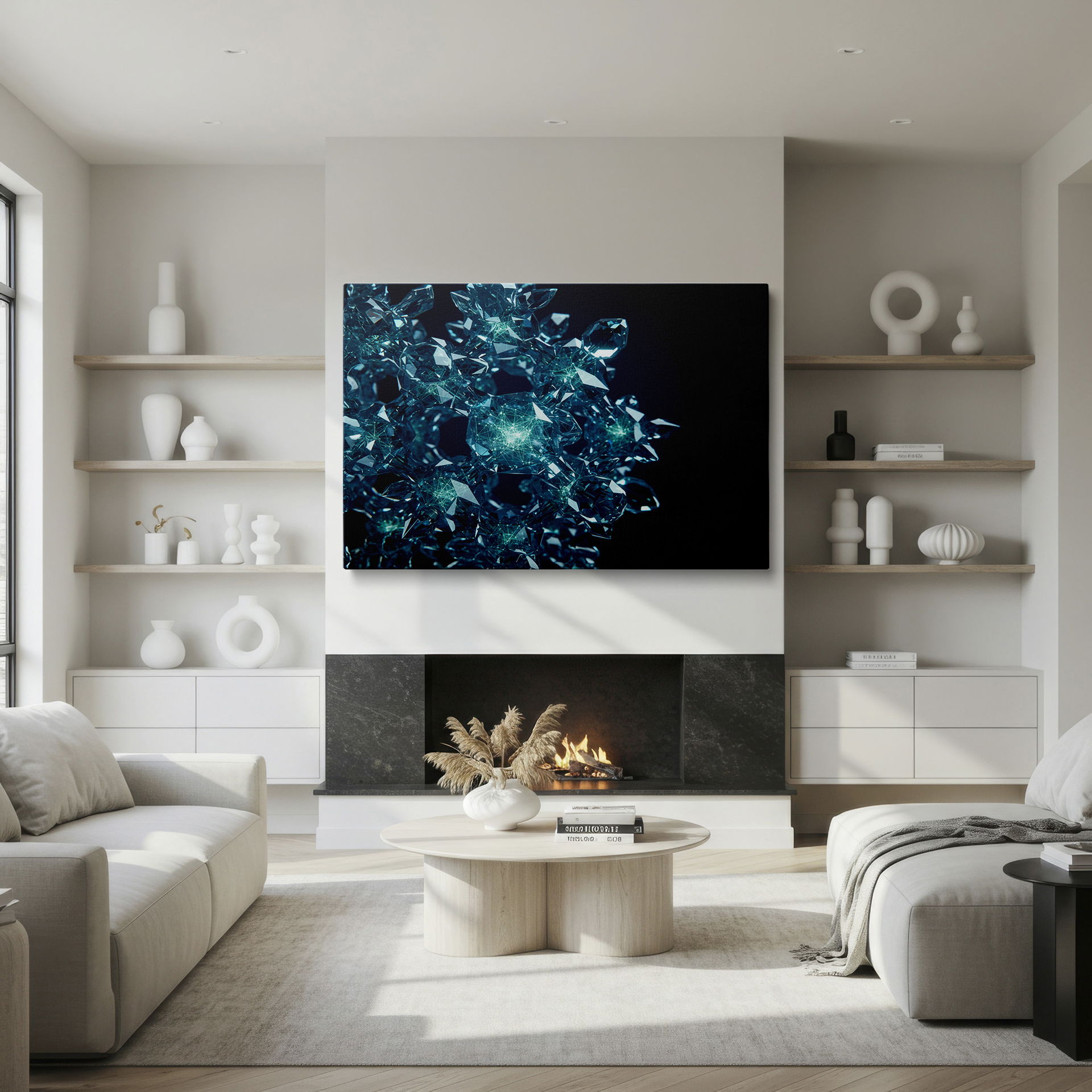 Elegant wall art showcasing an abstract crystal formation, ideal for enhancing your home decor.