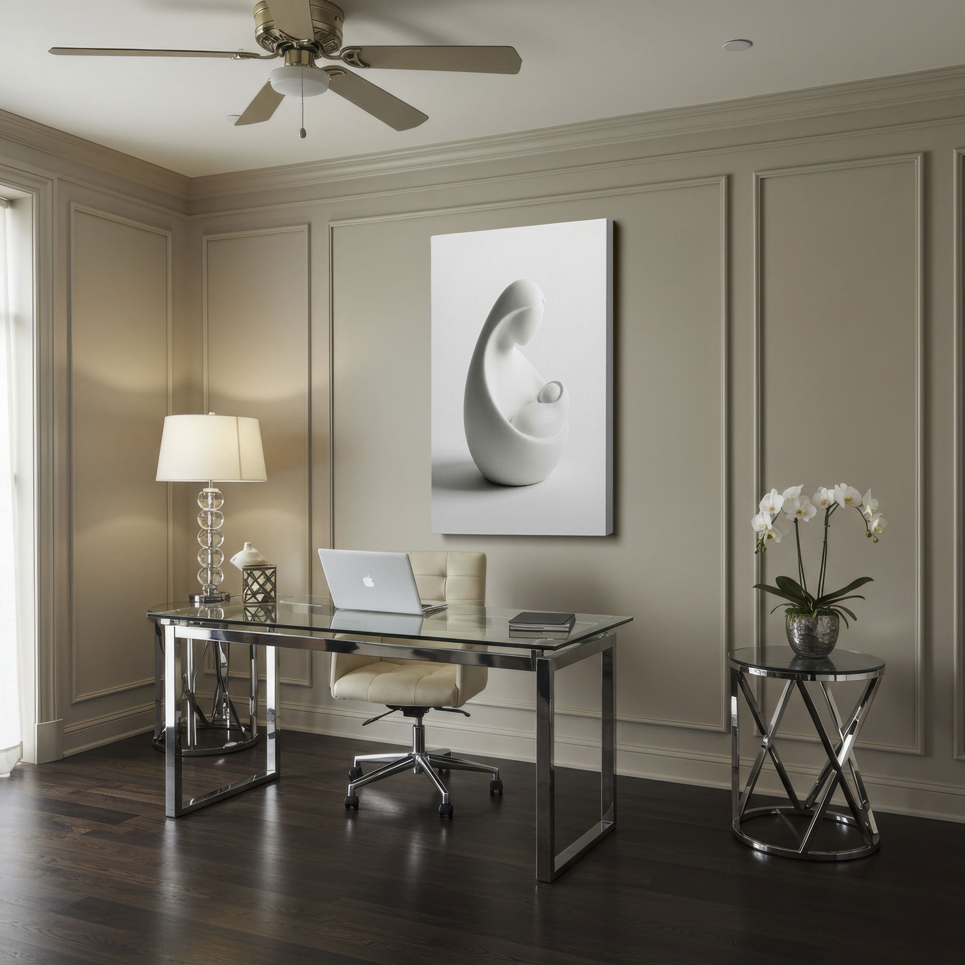 Serene Madonna and Child minimalist creation as unique wall decor.