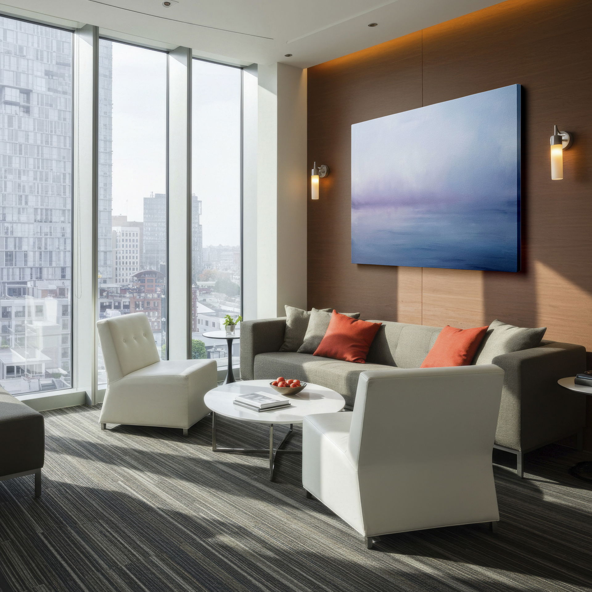 Blended pastel colors creating a serene atmosphere in this abstract wall art, perfect for home decor.