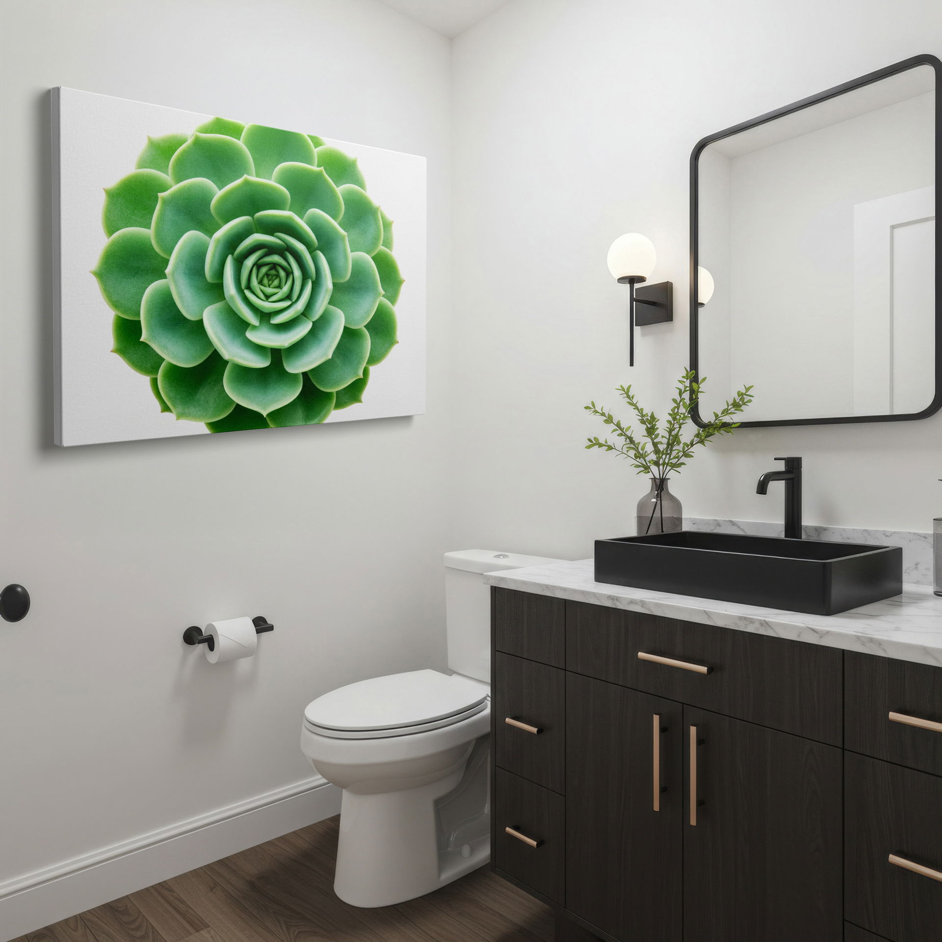 Green succulent Wrapped Canvas, capturing the intricate details of its leaves, brings a refreshing vibe to your walls.