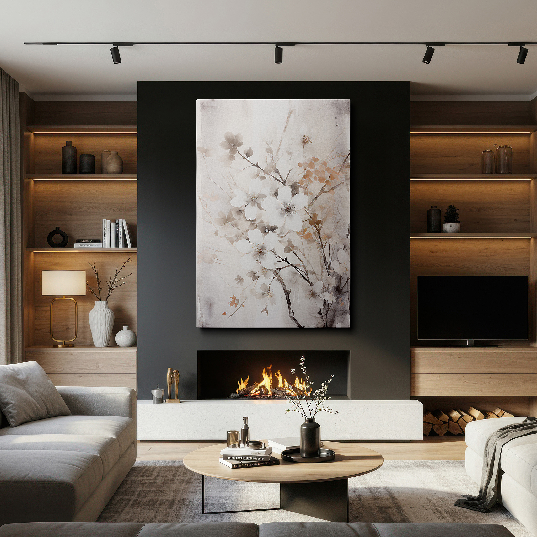 Aligned with a curated gallery wall of abstract artworks — spring's gentle arrival: capturing nature's subtle beauty with pastel blossoms - large canvas wall art for office and bedroom decor