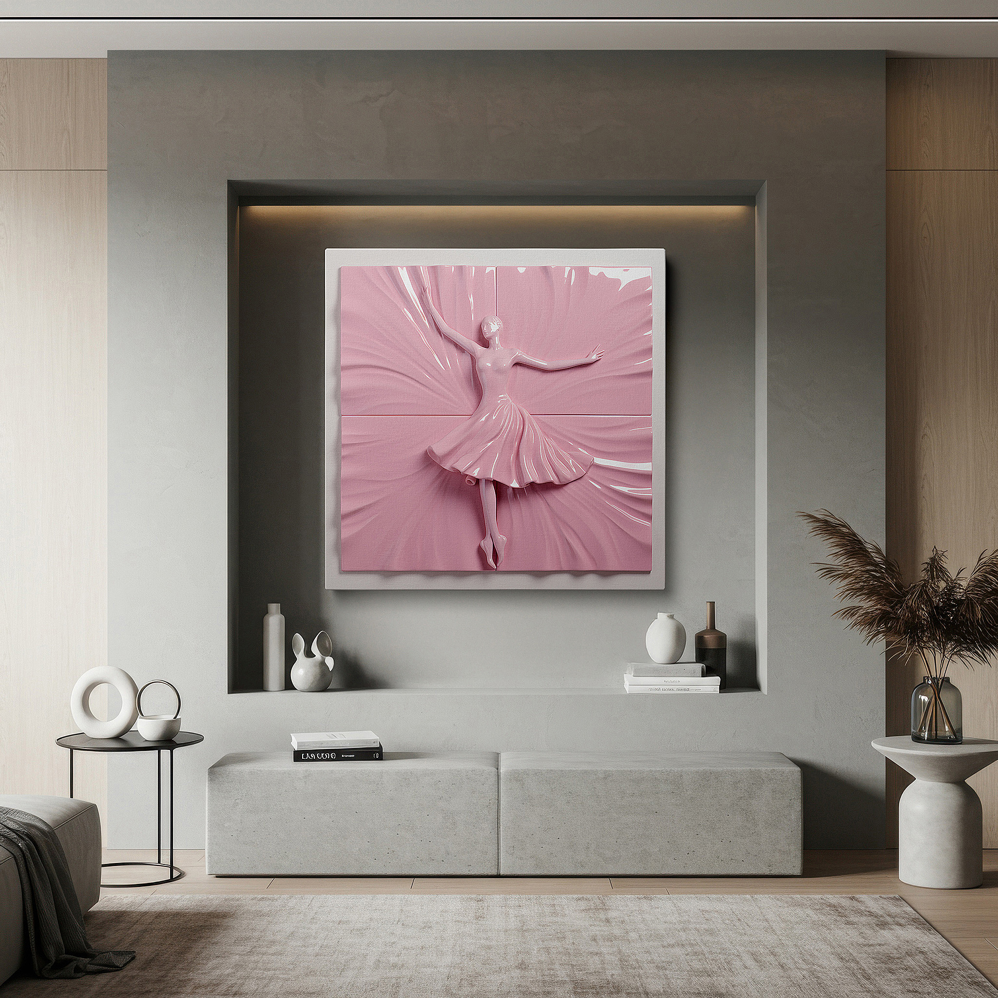 Available in 30×20 cm — a subtle addition to small personal spaces — ethereal dancer in motion: large wall art featuring luminous grace and subtle dynamism, perfect for home or office decor