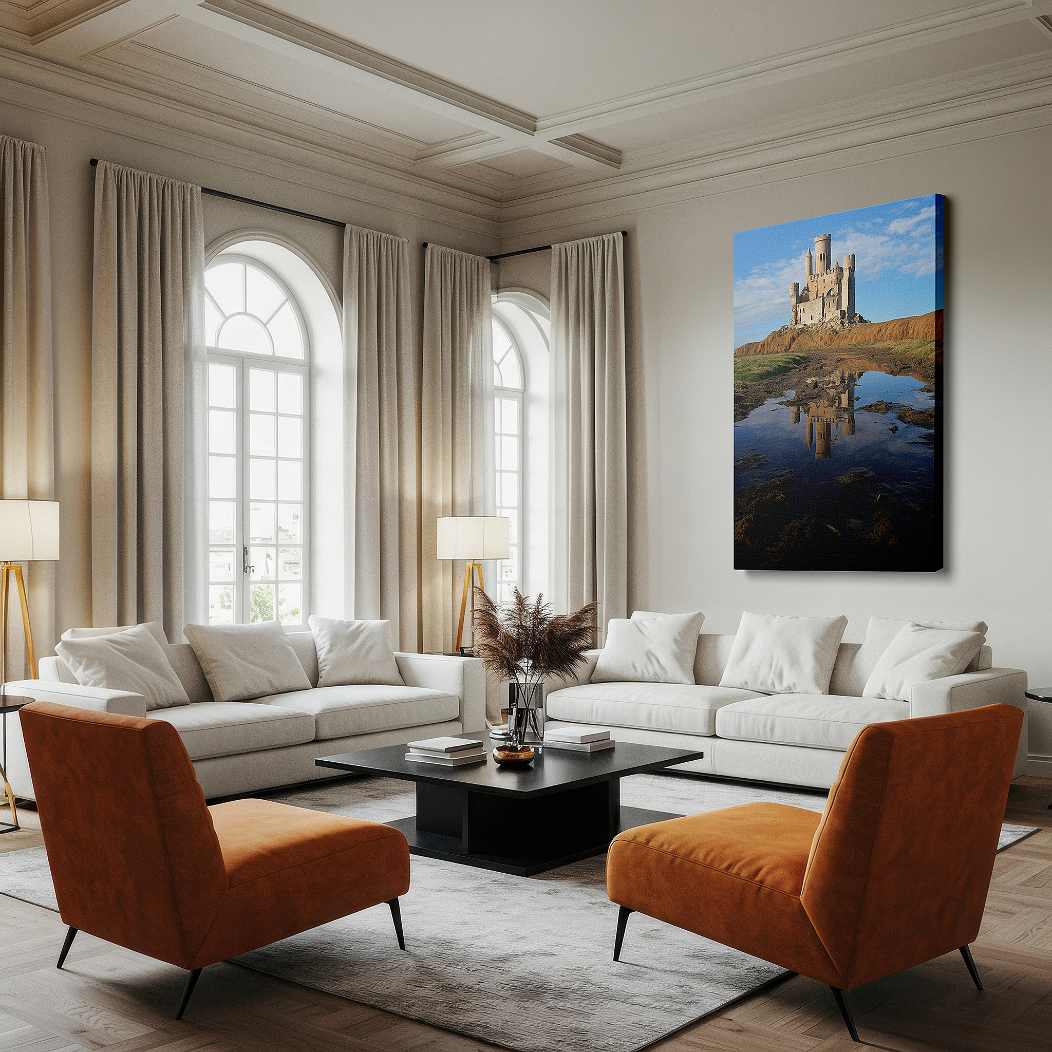 Available in 30×20 cm — a subtle addition to small personal spaces — medieval castle ruins embraced by time large canvas wall art for office, bedroom, and living room decor