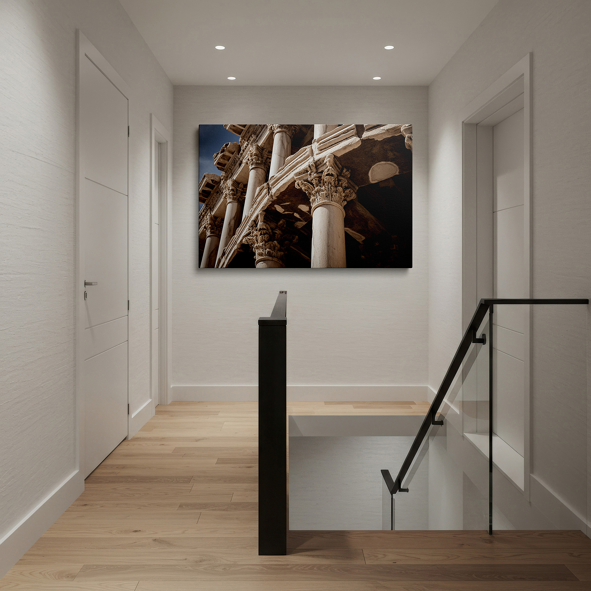 Available in 30×20 cm — a subtle addition to small personal spaces — roman columns: emblems of architectural splendor and artistic excellence - large wall art, canvas wall art, wall decor for offices and bedrooms