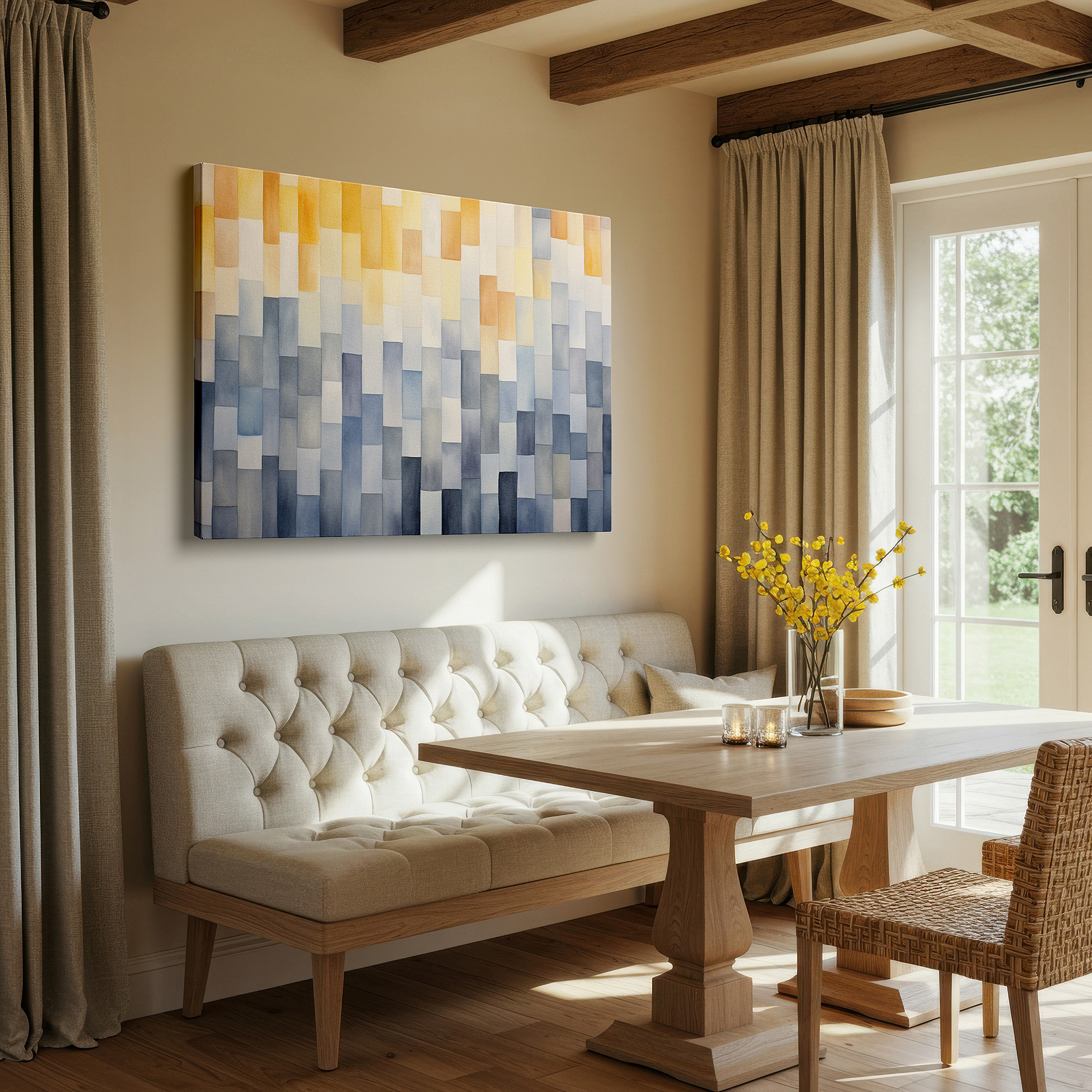 Gently illuminated by ambient lighting in an entryway — serene textured pastels for peaceful reflection and calm atmosphere large wall art, canvas wall art, wall decor, office wall art, bedroom wall art