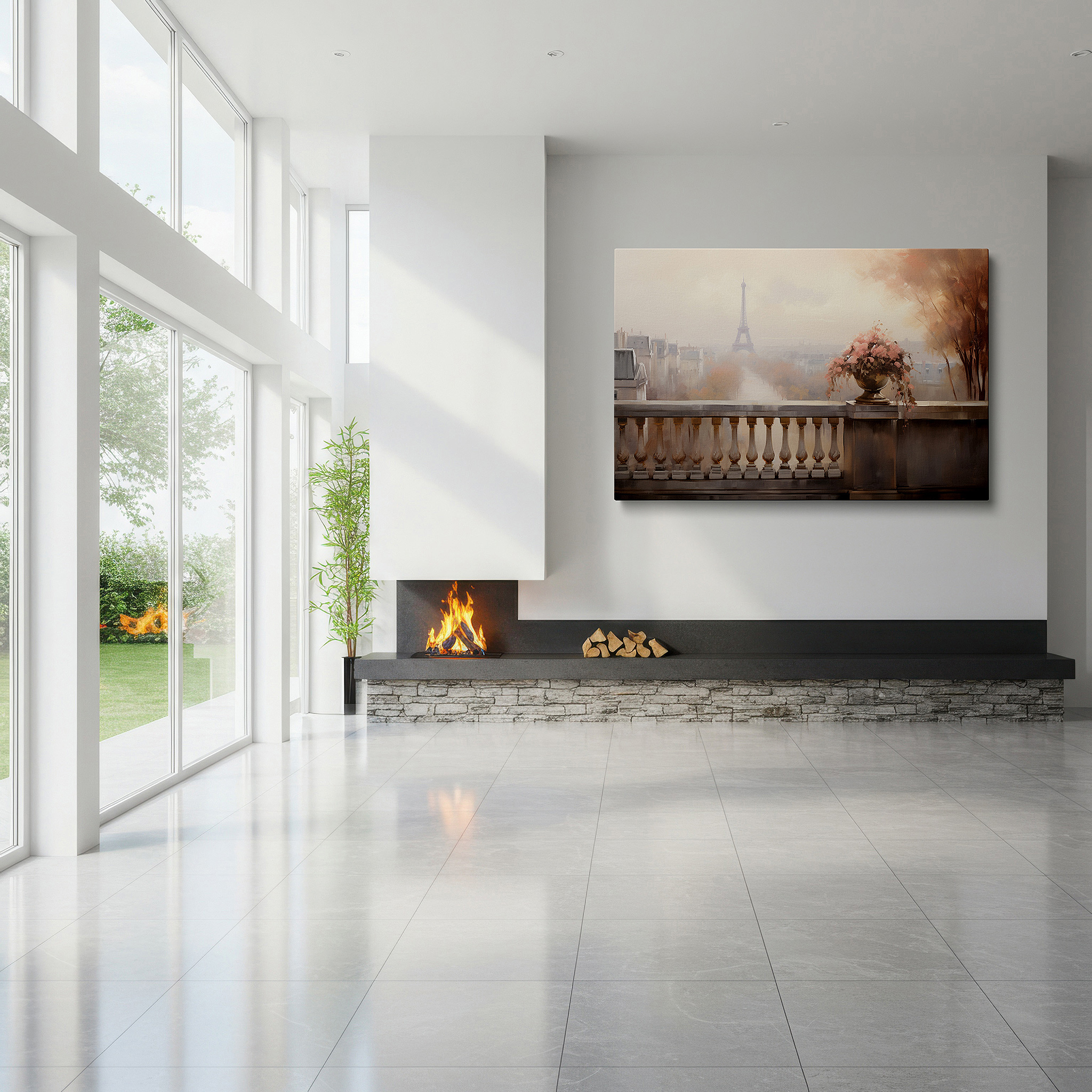 Installation made easy with a centered hook and clean wire mount — captivating paris dawn featuring the majestic eiffel tower surrounded by gentle pastels - large canvas wall art for office and bedroom decor