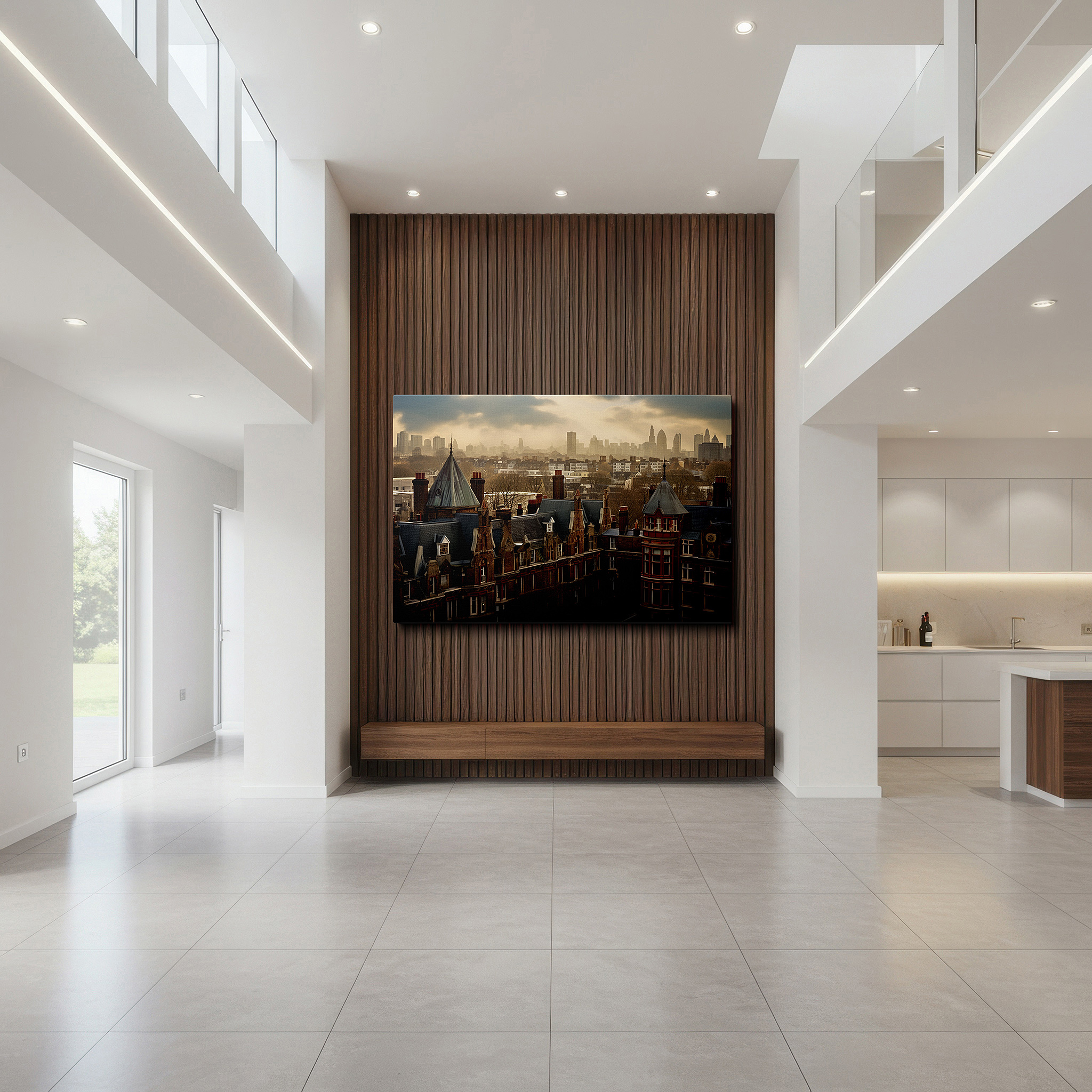 Lighting brings out layered depth in the print’s surface grain — a perfect blend of classic beauty and modern sophistication: large wall art, canvas wall art, wall art decor, office wall art, bedroom wall art, living room art