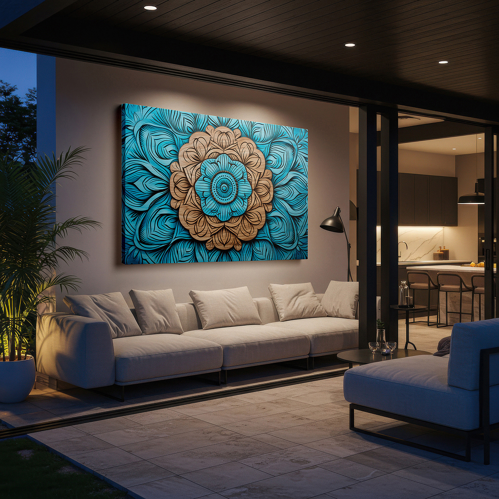Perfectly sized at 45×30 cm for accenting shelves or narrow walls — vibrant floral wood carving wall art: a fusion of traditional craftsmanship and modern aesthetics for home and office decor