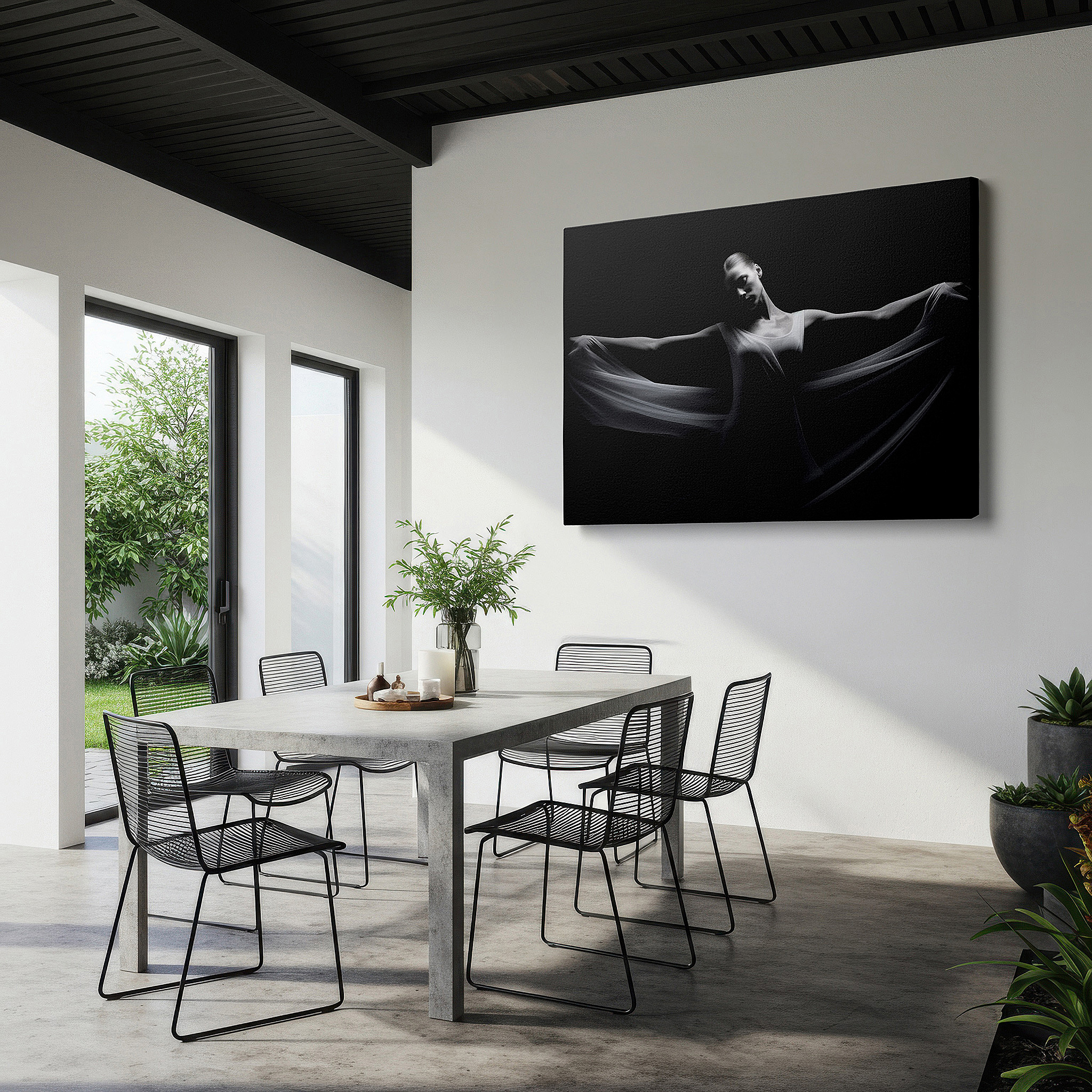 At 60×40 cm, this format fits effortlessly over dressers or benches — celestial dancer in motion: a symphony of light and shadow - large canvas wall art for office and bedroom decor