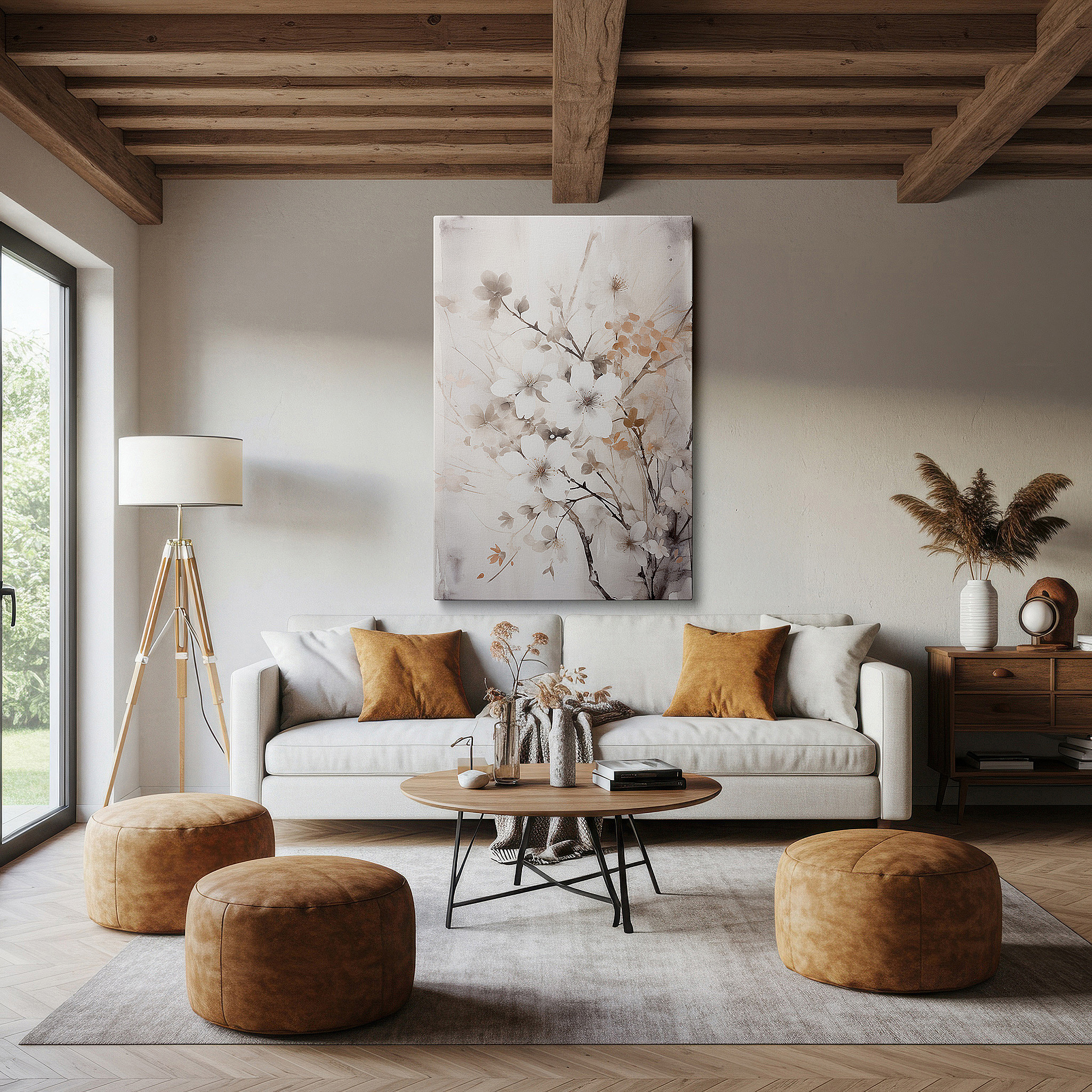 At 60×40 cm, this format fits effortlessly over dressers or benches — spring's gentle arrival: capturing nature's subtle beauty with pastel blossoms - large canvas wall art for office and bedroom decor