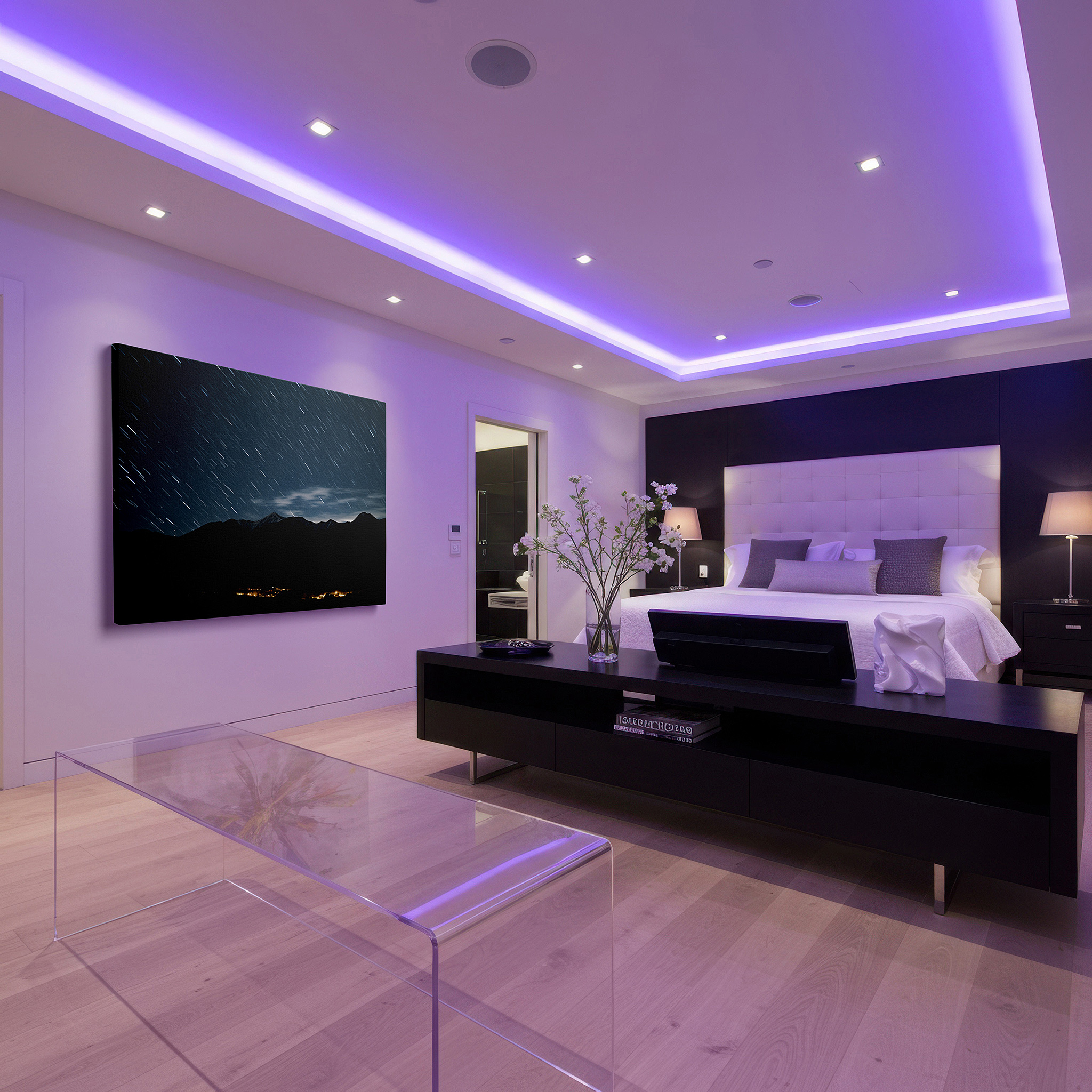 At 60×40 cm, this format fits effortlessly over dressers or benches — star trails above rugged mountains - blending celestial movement with natural scenery, large canvas wall art for home and office decor
