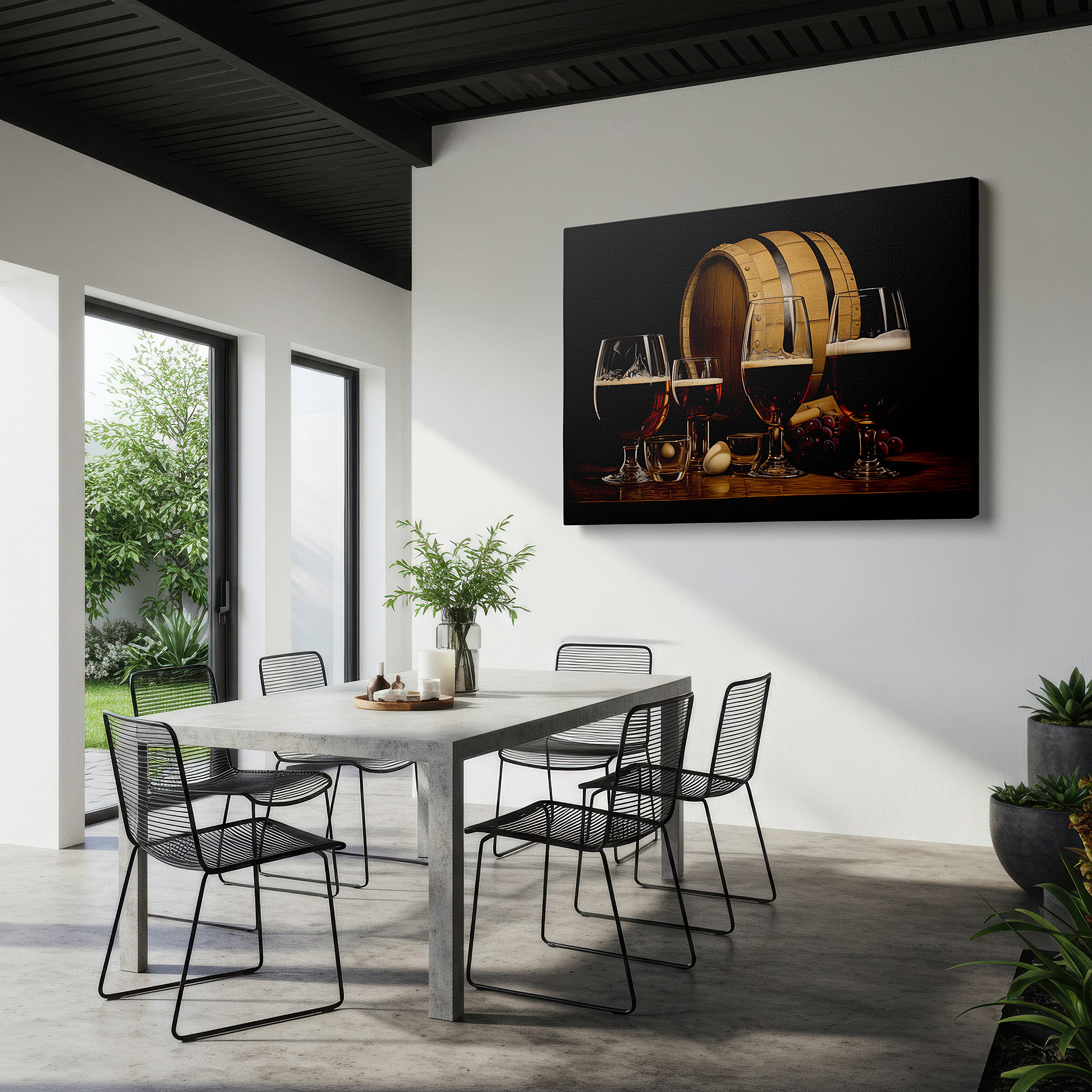 The 75×50 cm version anchors medium rooms without dominating them — enjoying exquisite drinks and cozy times with rustic elegance and crafted details - large wall art, canvas wall art, wall decor, office wall art