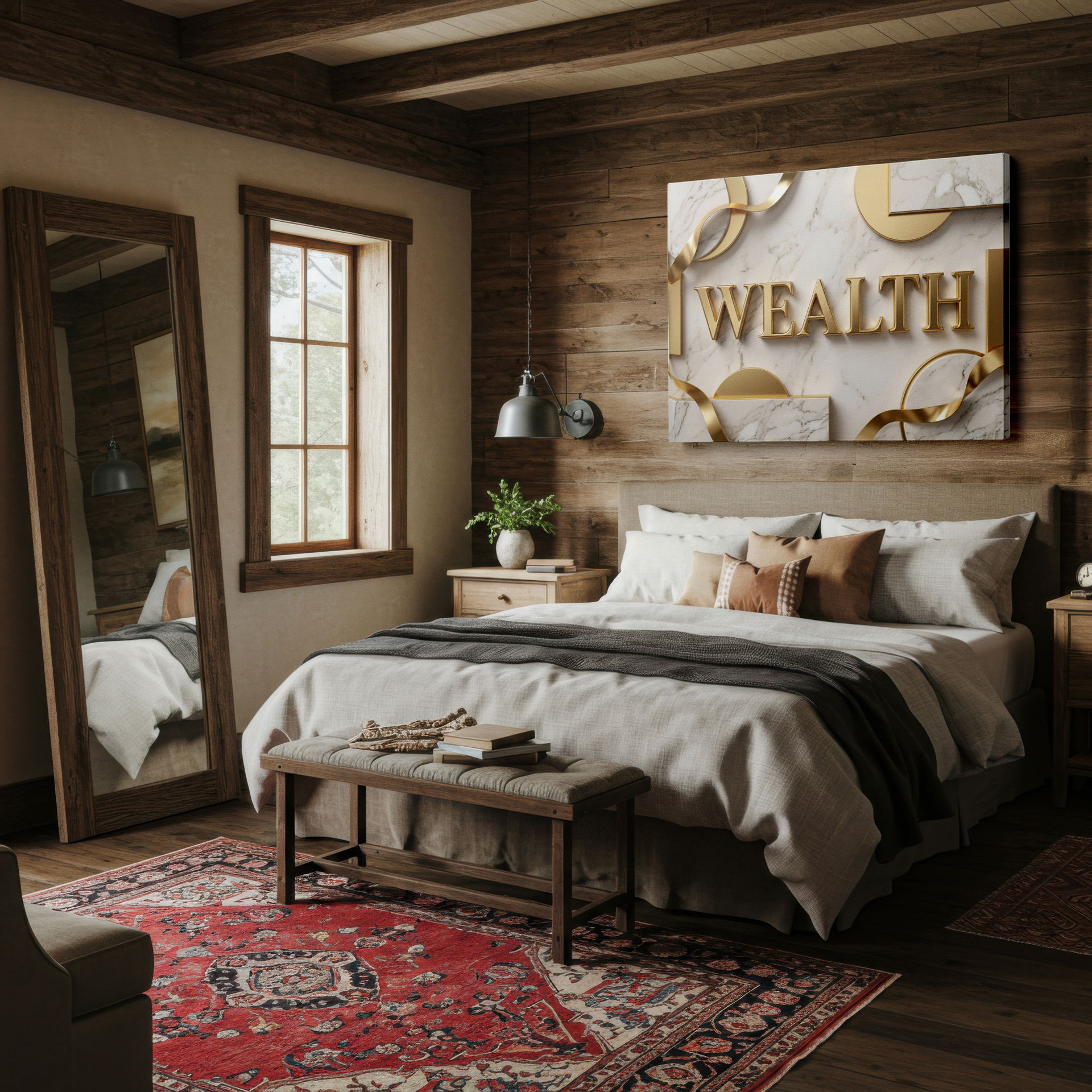 Detailed view of the intricate marble veining and gleaming gold finish on this striking Wrapped Canvas wall art print.